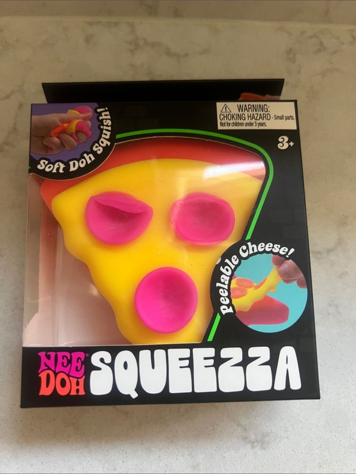 NeeDoh Orange, Yellow & Pink Squeezza Pizza Nee Doh Squishy Sensory Fidget Toy