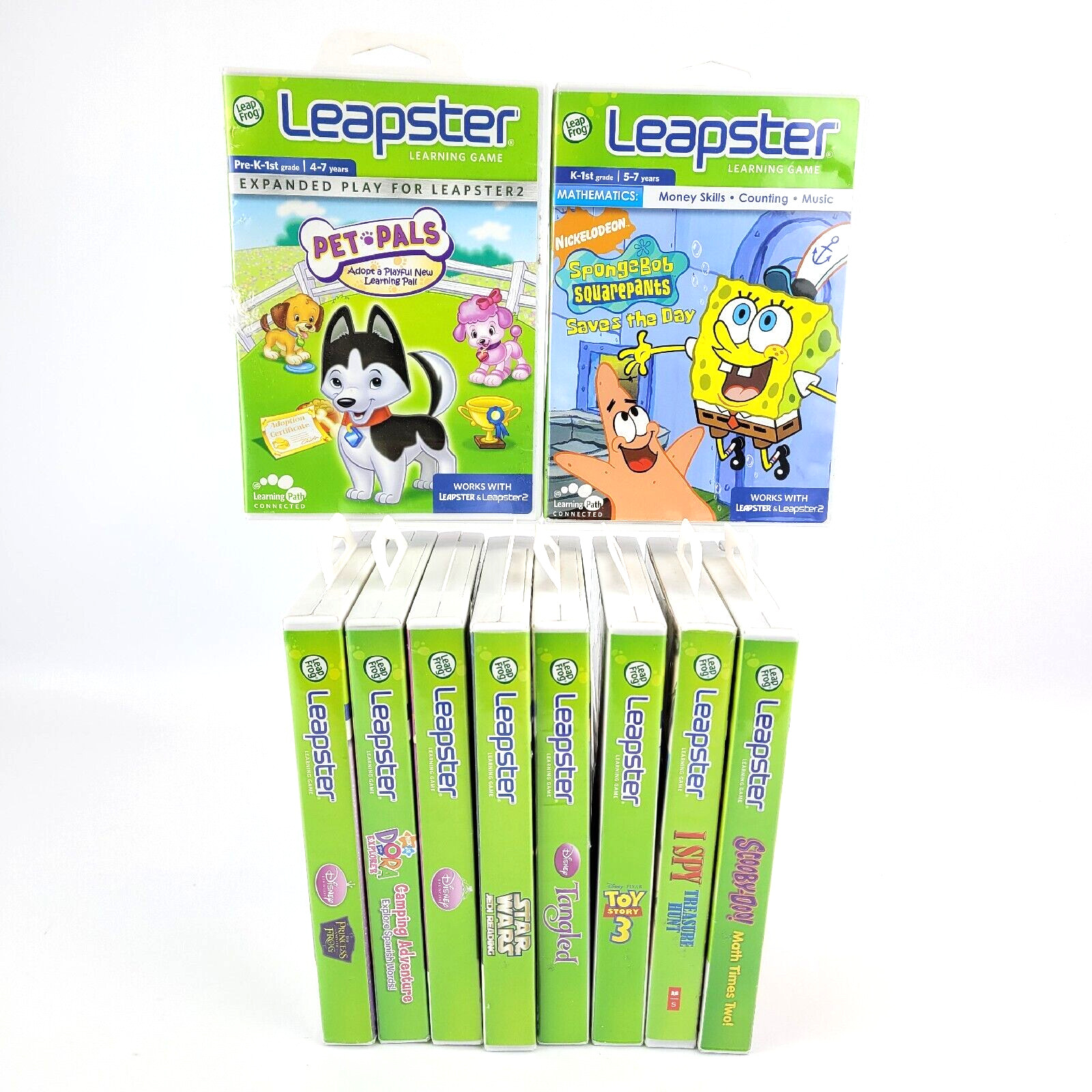 Lot of (10) Leapster Learning Games Cartridges & Cases Fun Educational Games