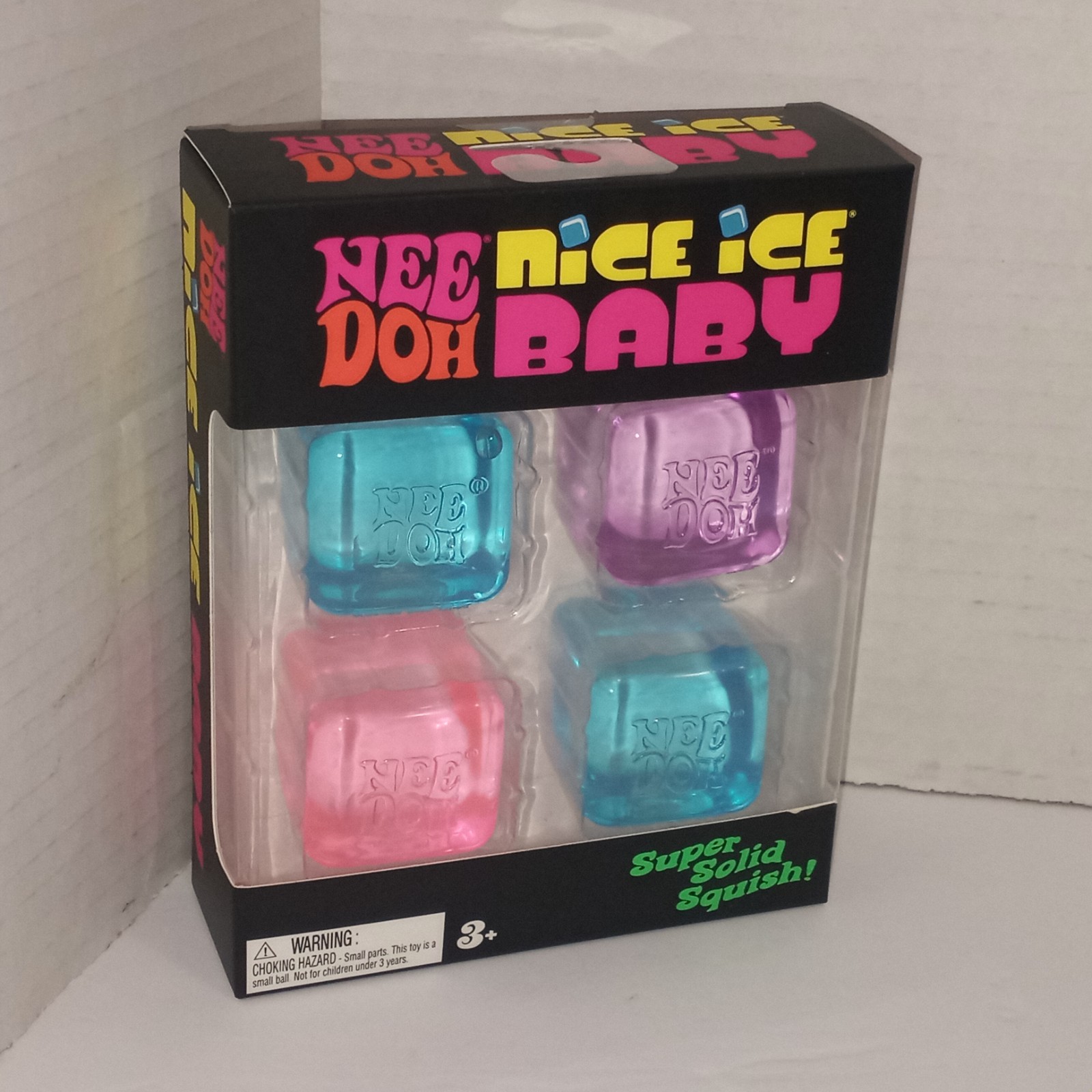 Needoh Nice Ice Baby 4-Pack Squishy Stress Cubes Sensory Toy New Sealed