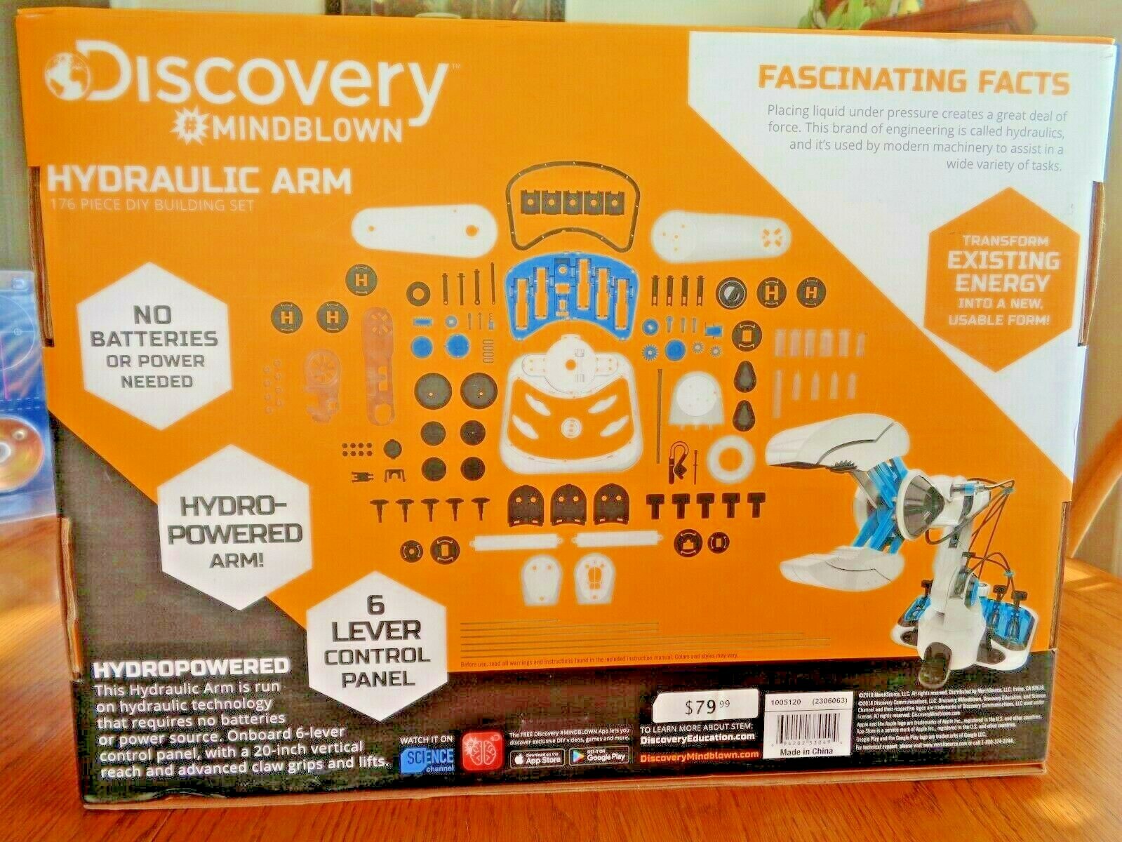 Discovery # Mindblown Kids 176 Piece Hydraulic 6 Lever Control Robotic Arm Toy