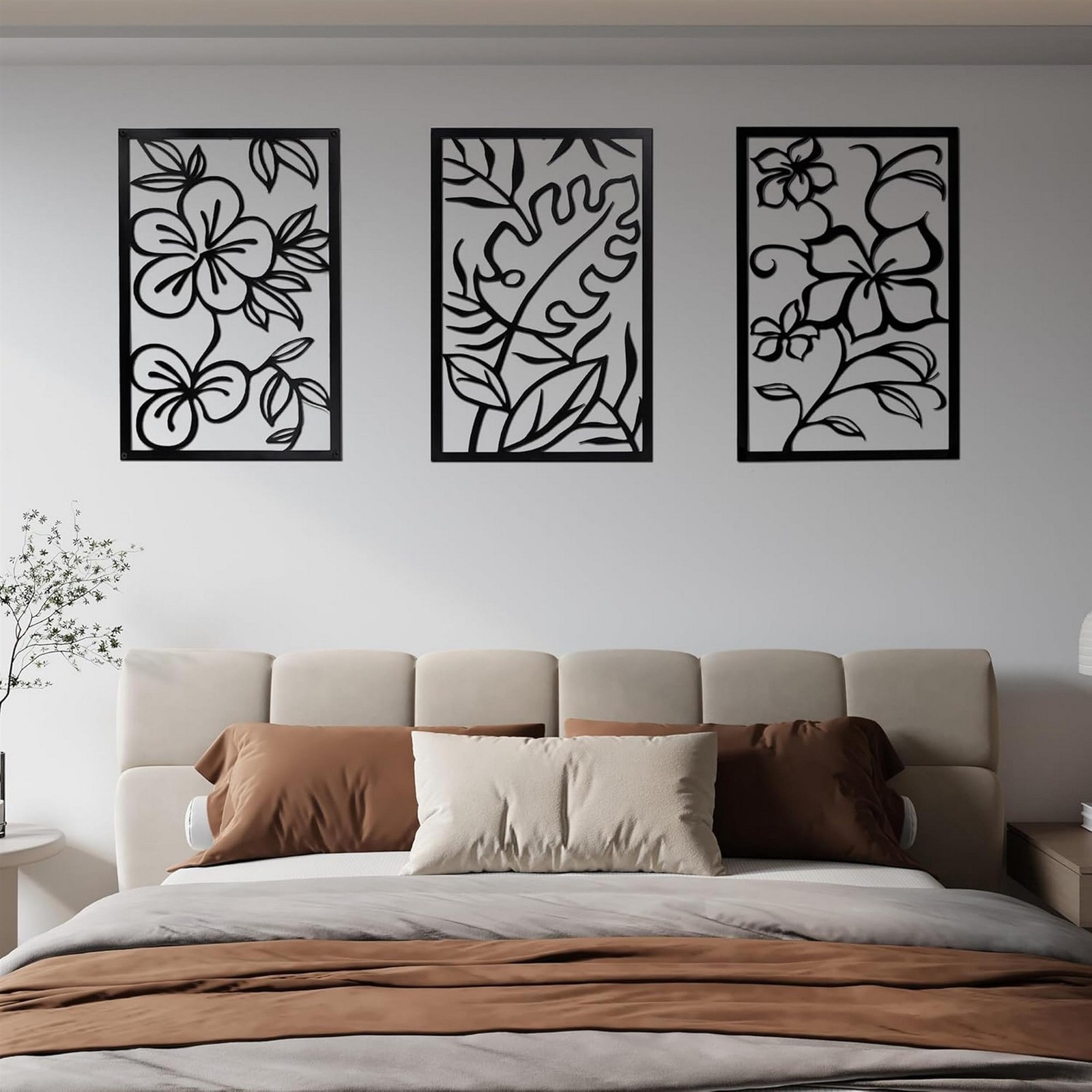 Cinq 3 Piece Set Wall Decor-Black Rectangular Metal Frame