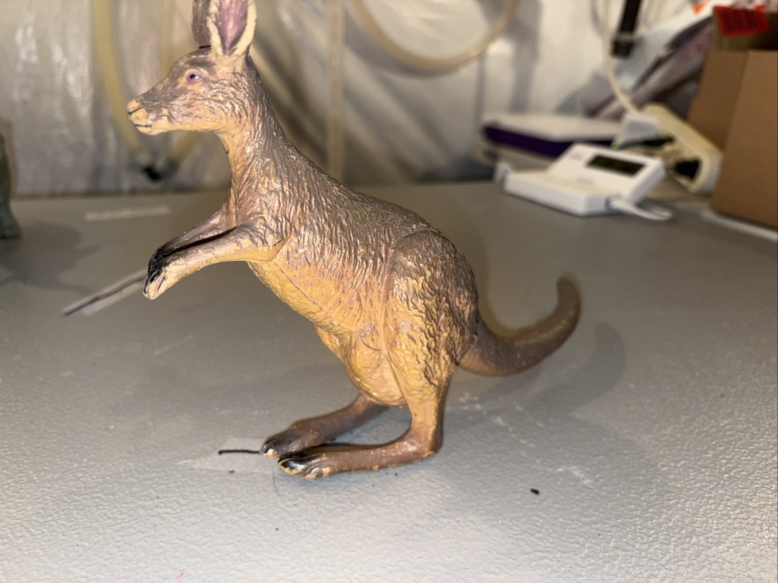 Kangaroo Toy Figurine AAA Hard Plastic Marsupial Joey Australia Wild Animal 6 in