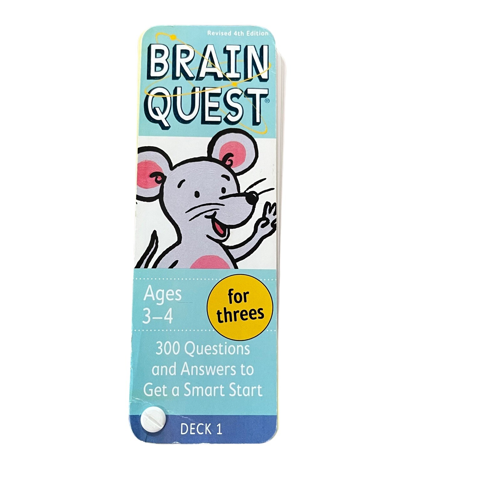 Brain Quest for Threes Revised 4th Edition 300 Questions Ages 3-4 Education Toy