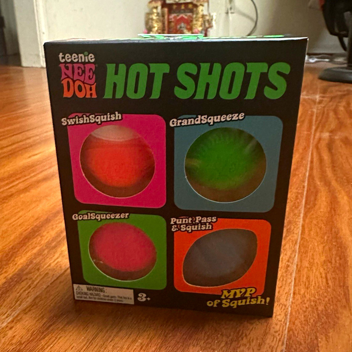 teenie nee doh NeeDoh Hot Shots Sensory Squishy Squeeze Ball Set, 4 Pack