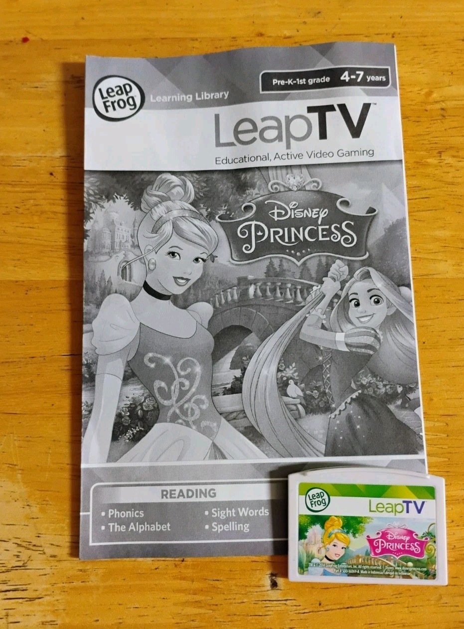 Leap Frog Leap TV Disney Princess Educational Video Game Reading Pre-K 4-7 Years