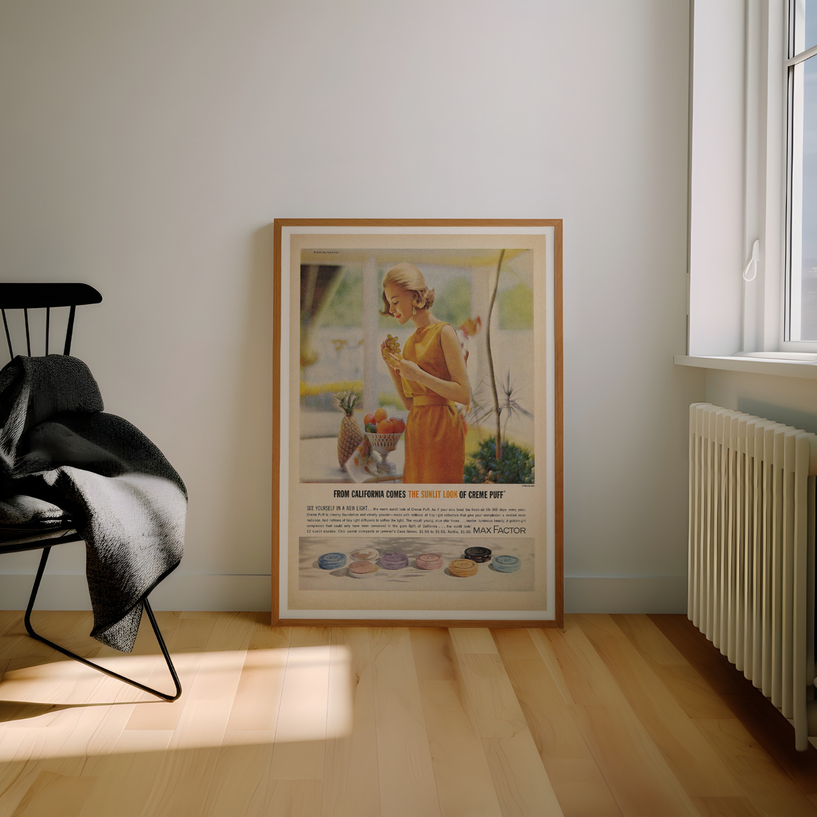 Vintage Max Factor Creme Puff Ad 1960s Makeup Poster – 12X16/16X20/18X24/24X36