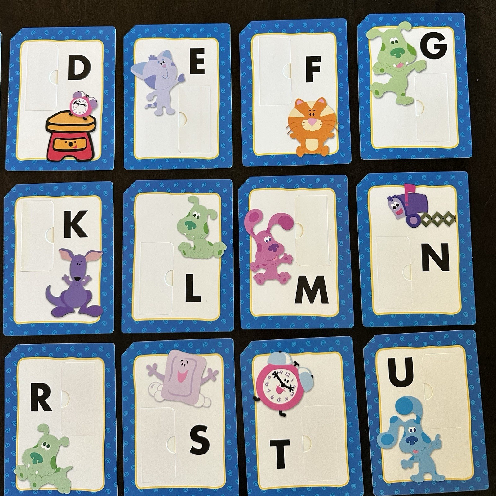 Vintage 2003 Blue Clues Flap Flash Cards With Flaps ABC My Alphabet Complete