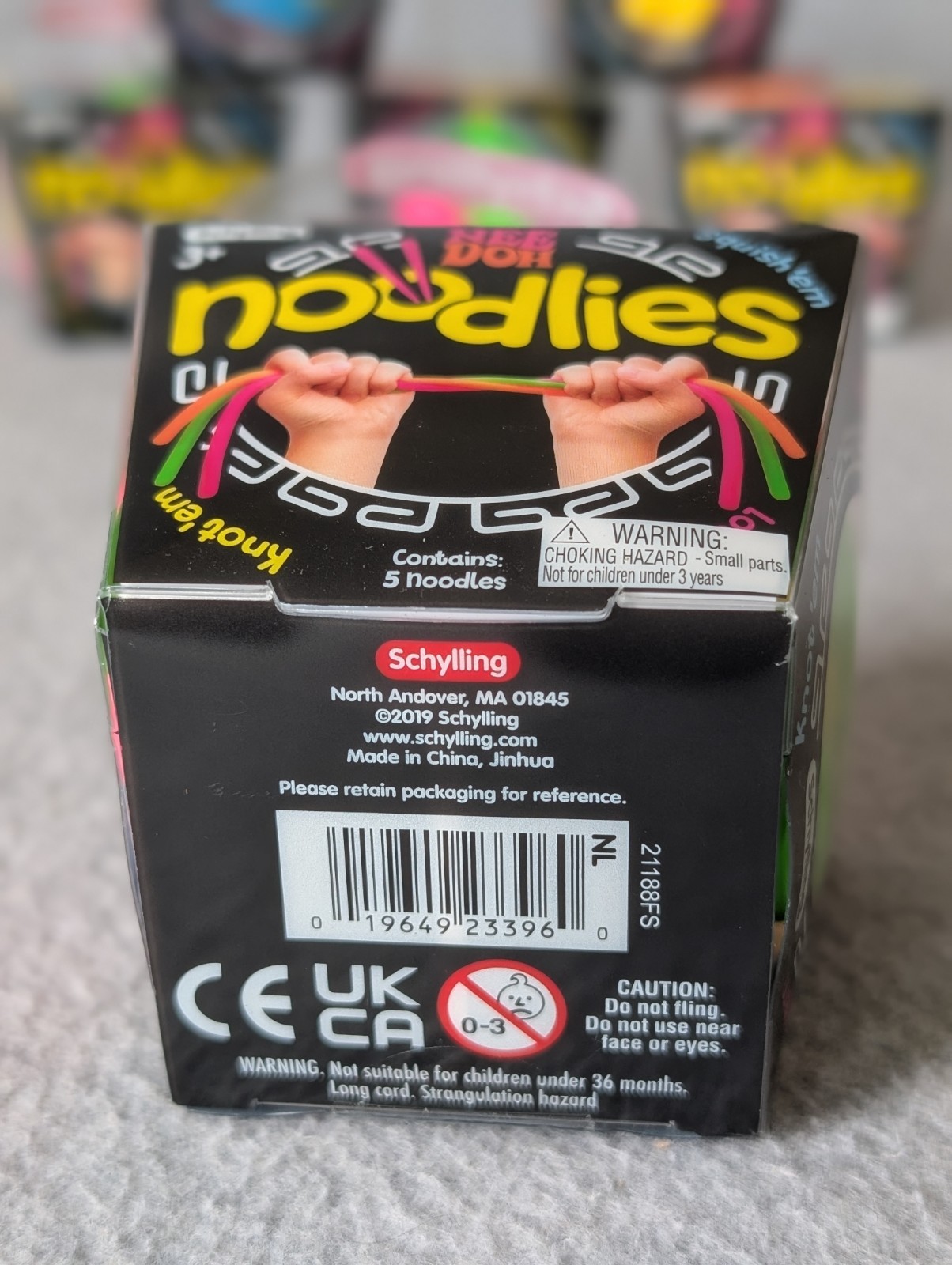 NeeDoh Noodlies Sensory Fidget Toy, RARE Nee Doh Stretchy Noodles 5 Colors USA