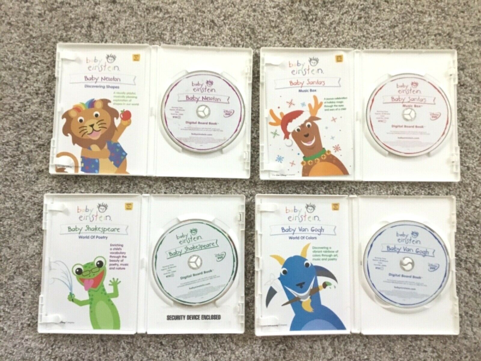 Baby Einstein da Vinci MacDonald Mozart Neptune Newton Santa Shakespeare Van Gog