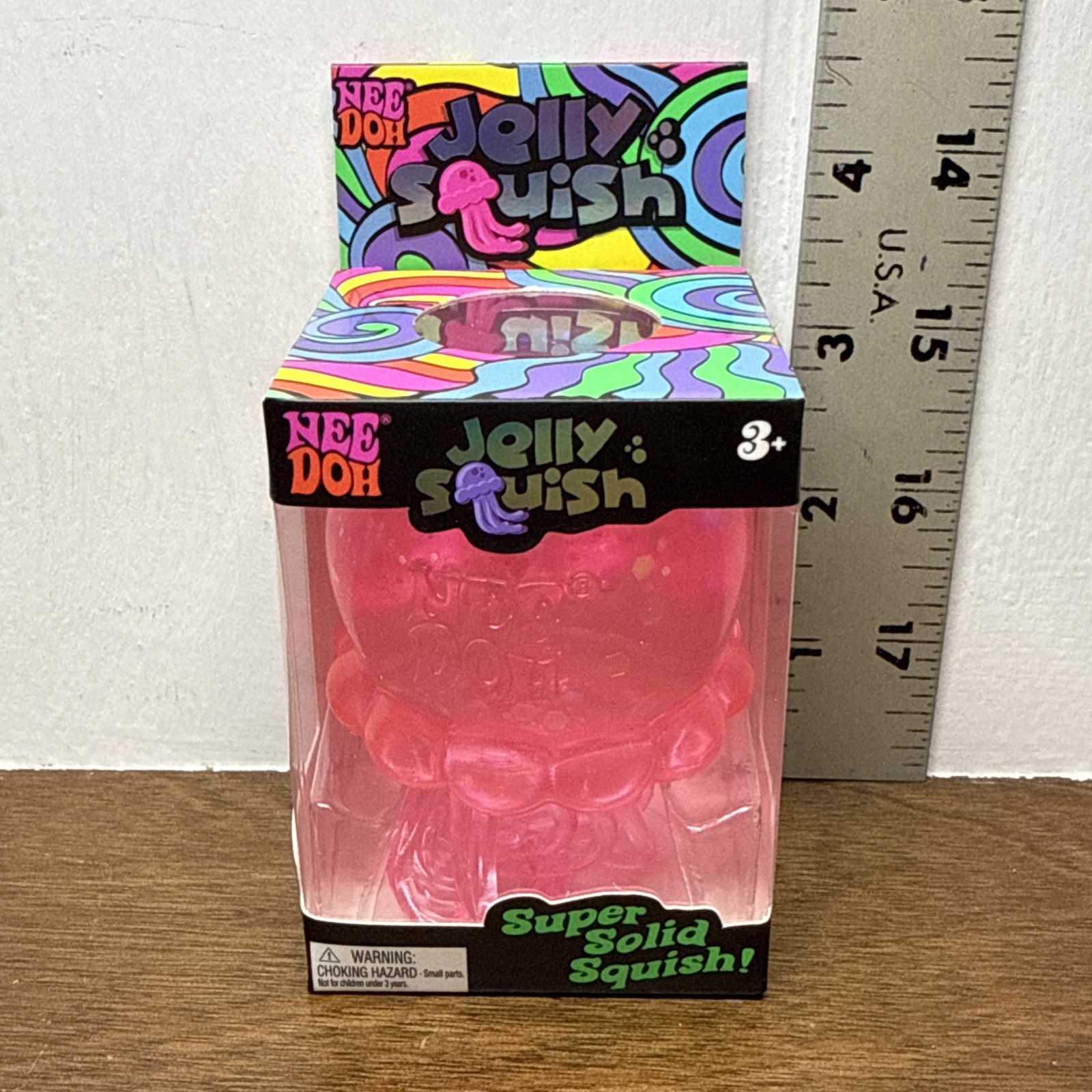 Schylling NeeDoh PINK JELLY SQUISH Sparkle Jellyfish Squishy Nee Doh AUTHENTIC