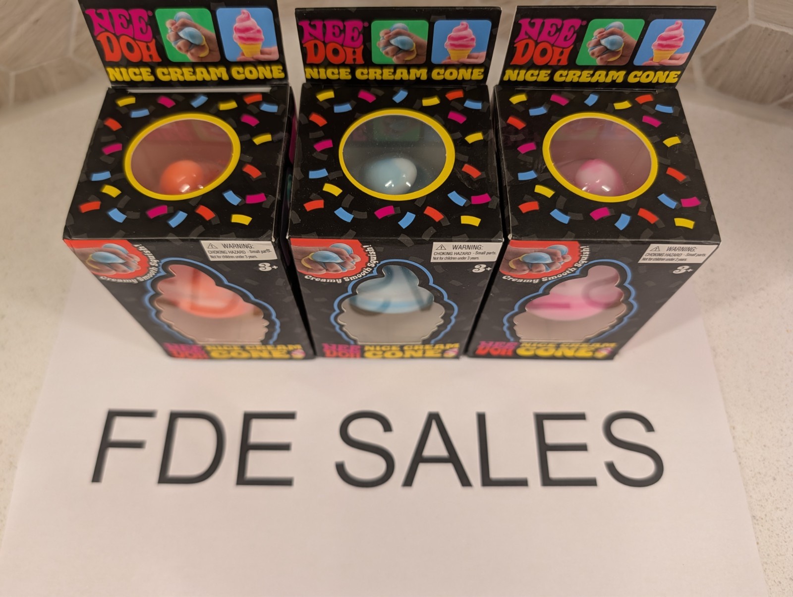 Nee Doh Nice Cream Cone 3 pack Bundle AUTHENTIC