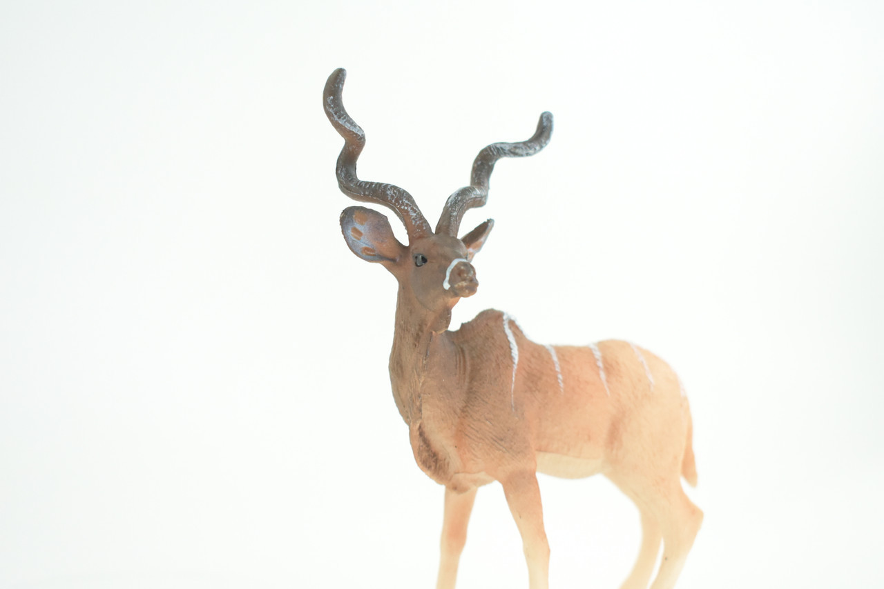 Kudu Antelope Toy, Realistic Hand Painted Rubber Model, 4 Inches CH971 BB212