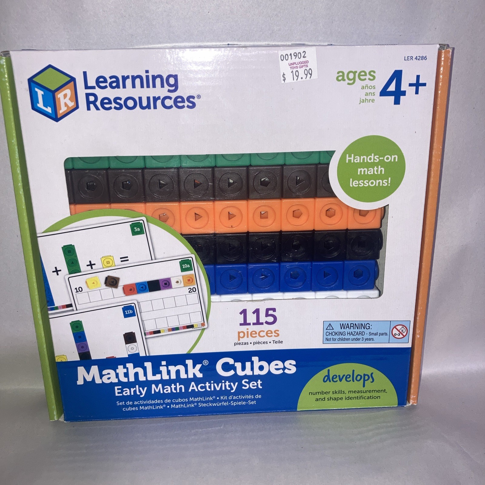 Learning Resources MathLink Cubes 115 pcs STEM Math Activity Set Counting 4+