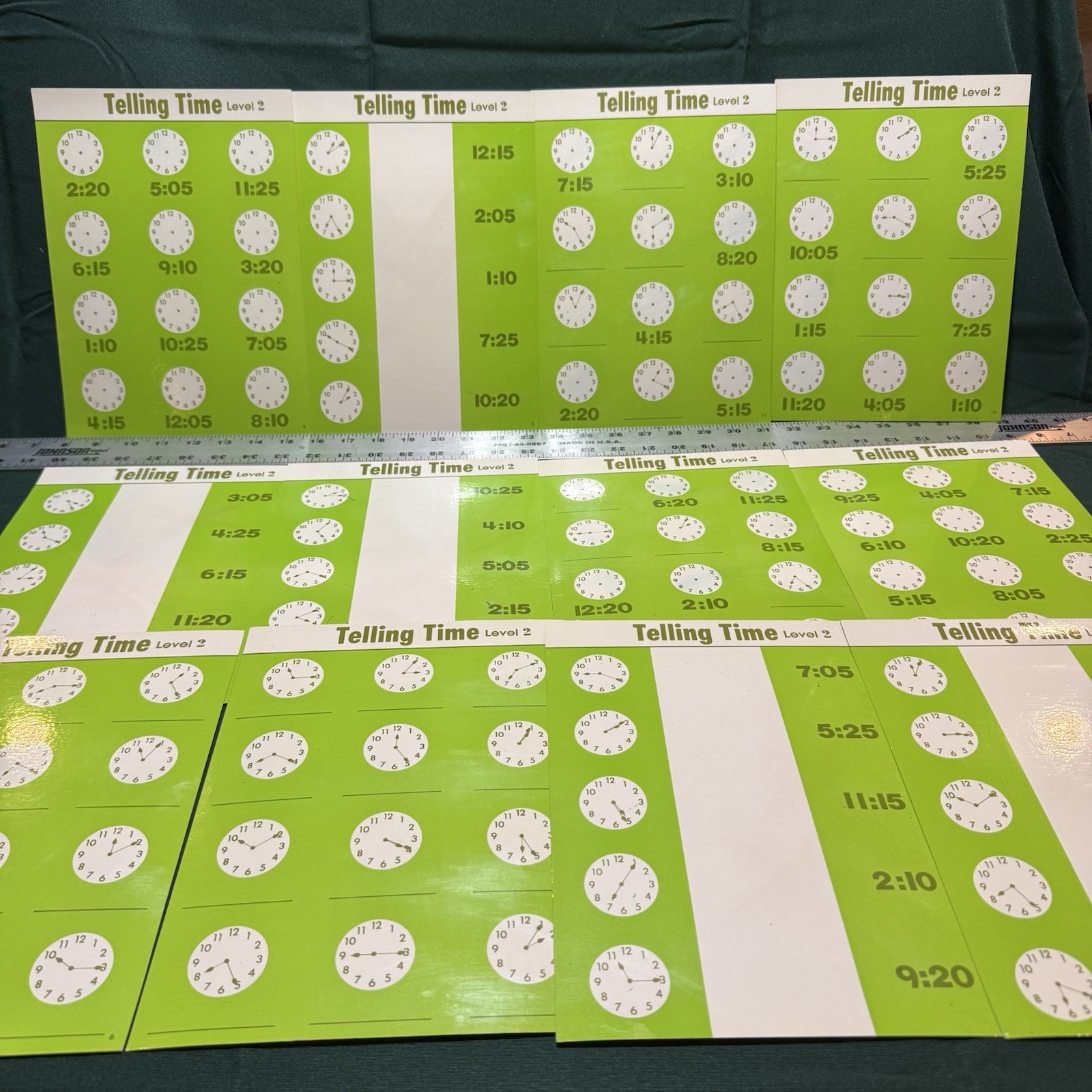 Vintage Trend Enterprises “Telling Time 2” Wipe-Off Cards T-135 Dry Erase Boards