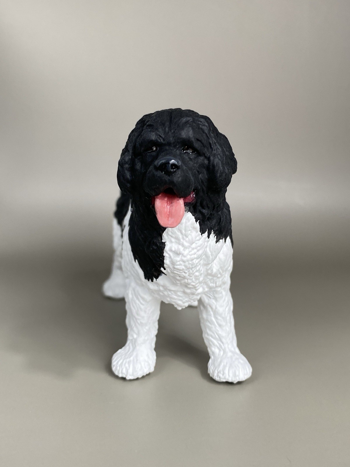 OOAK Custom Schleich PAPO Newfoundland Dog Plastic Toy Animal Figure