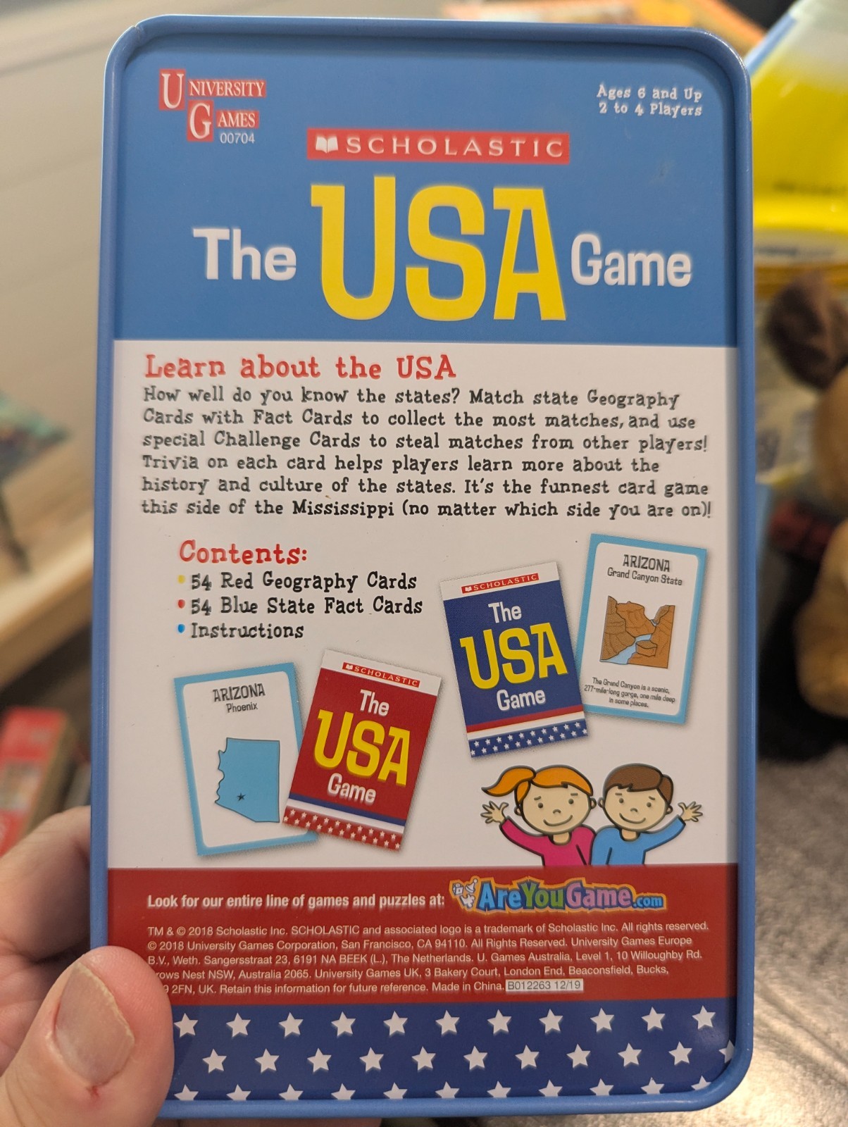 THE USA GAME by Scholastic Unviersity Games 100% COMPLETE CARDS in SHRINK 2018