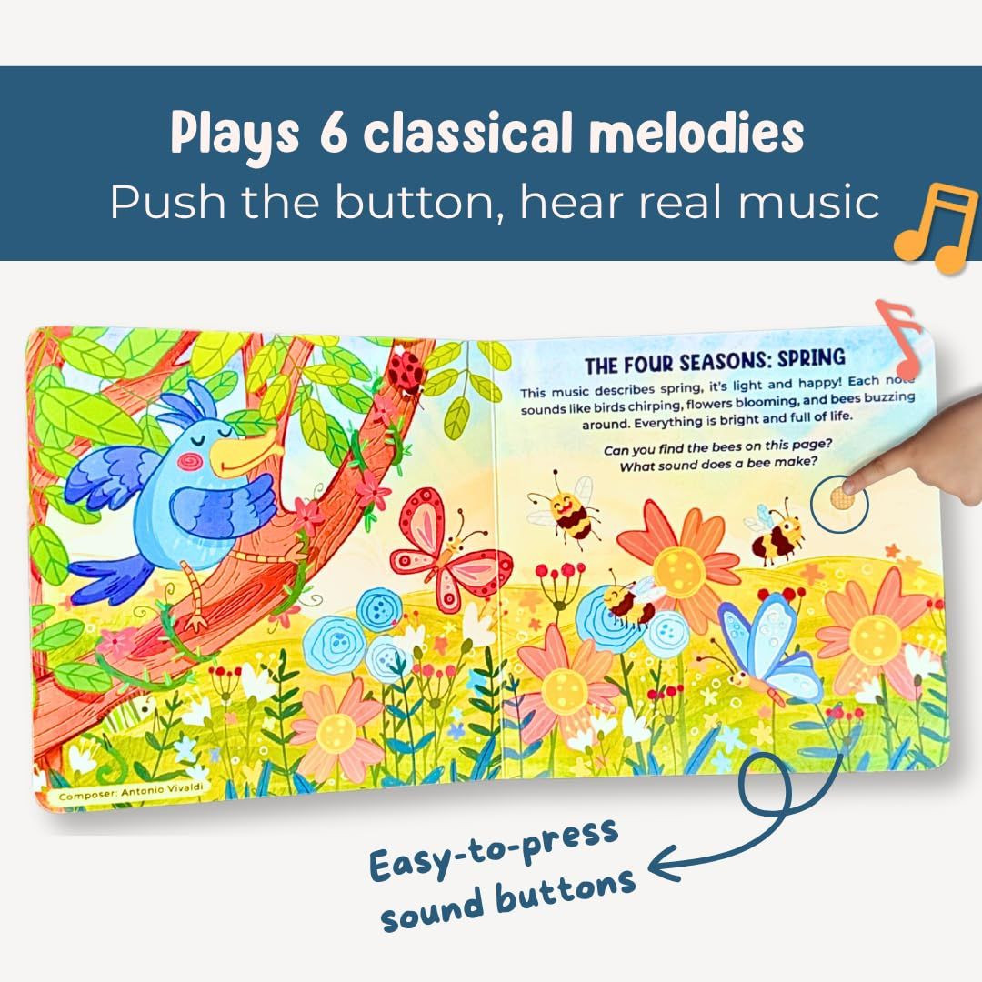 I Discover Classical Music – Sound Book 6.5 x inches, Red, Blue, Yellow