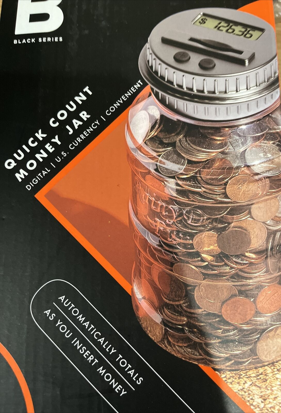 Black Series Brand Digital Counting Money Jar NEW