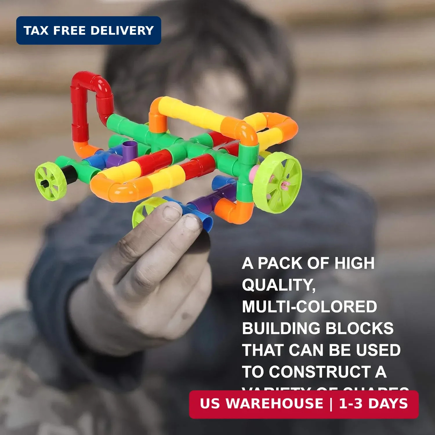 STEM Building Blocks Toy for Kids, Educational Toddlers Preschool Brain Toy Kit,