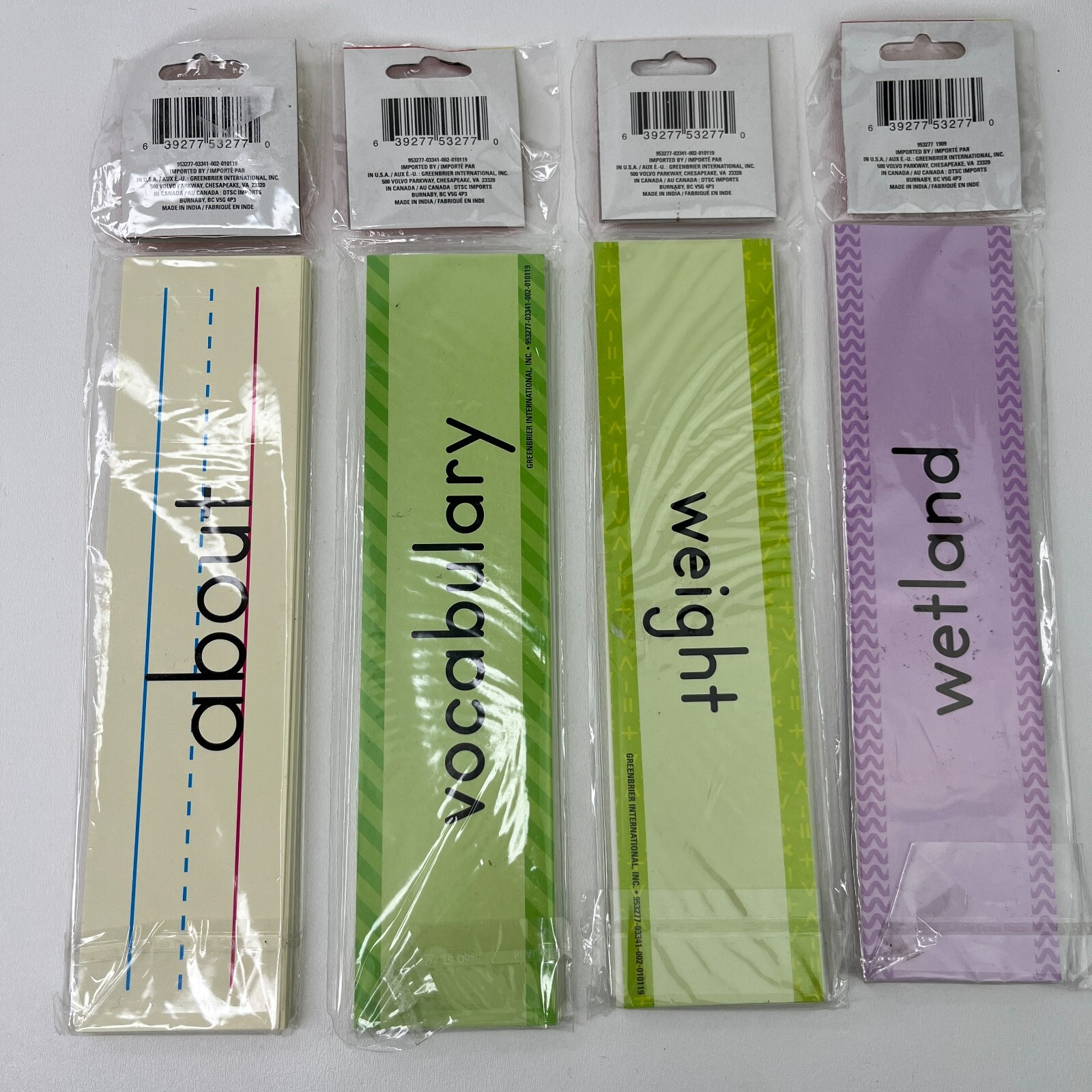 Lot of 4 Teaching Tree Sight Card Strip 3rd Grade, Grammer, Math, Social Studies