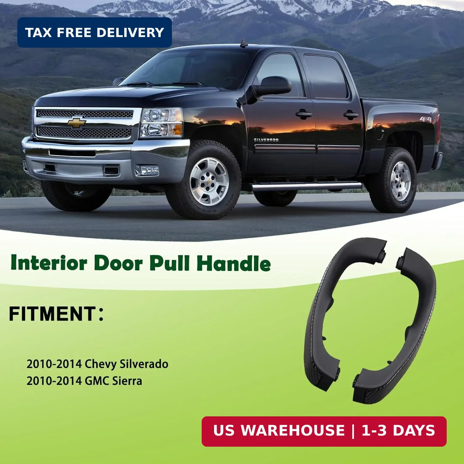 Pair Interior Door Pull Handle Armrest Inside Grab Handle Front Left&Right Side