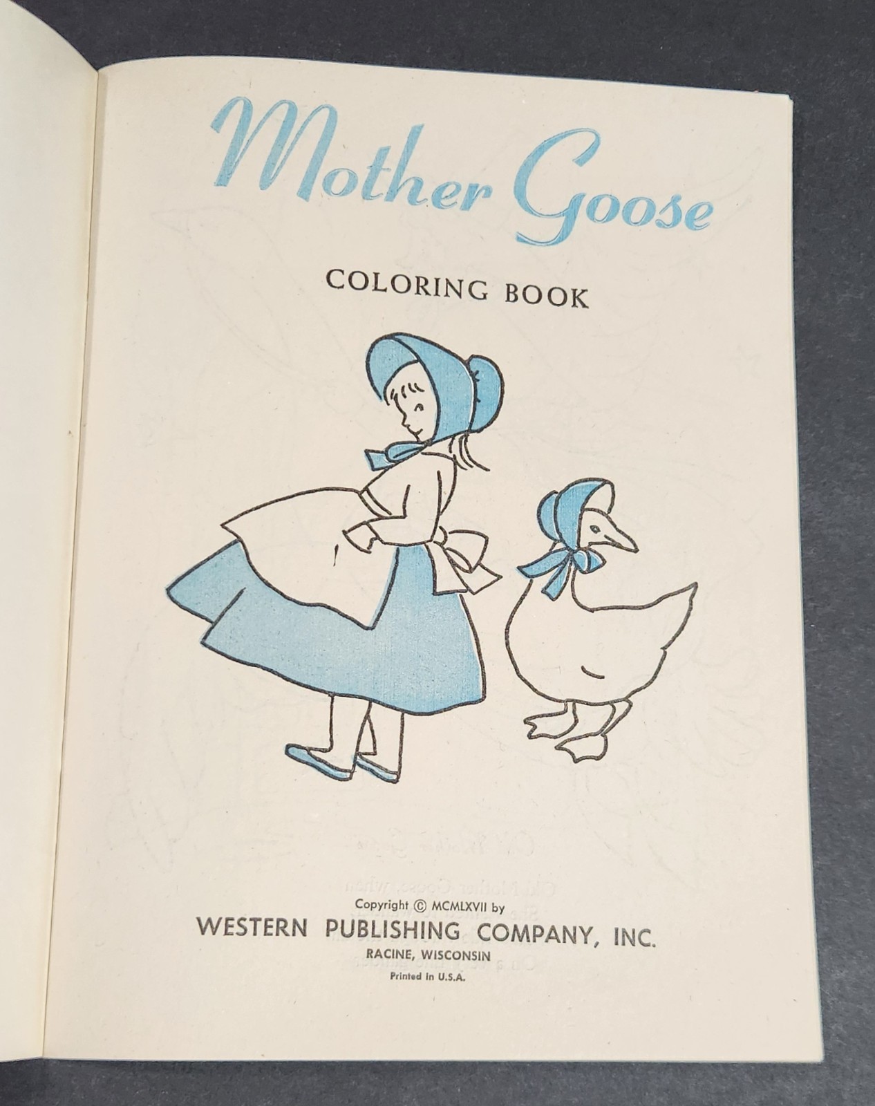 3 Vintage 1967 Coloring Books: Mother Goose, What-If Zoo & First Color Book