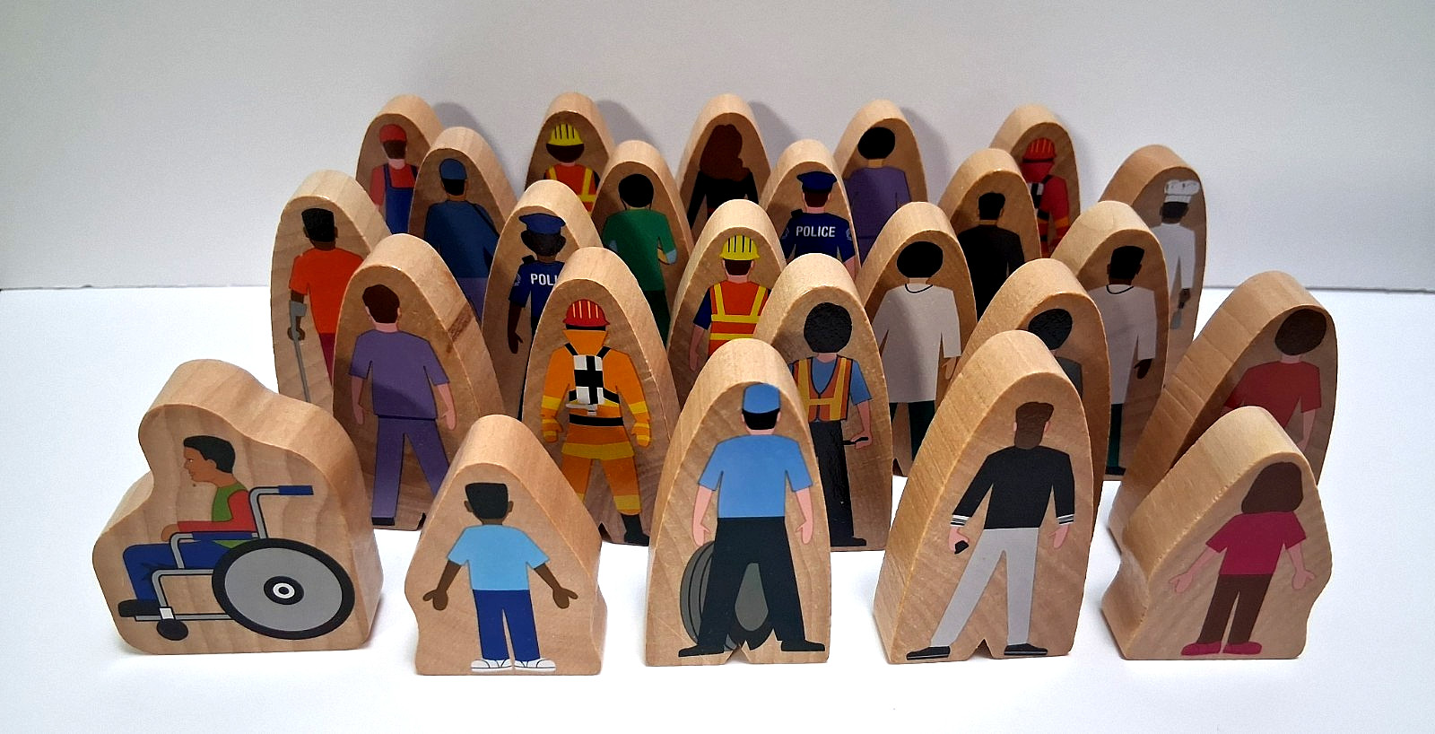Constructive Playthings Community Helpers 25 Wood Pieces; 2″-2.5″ Tall