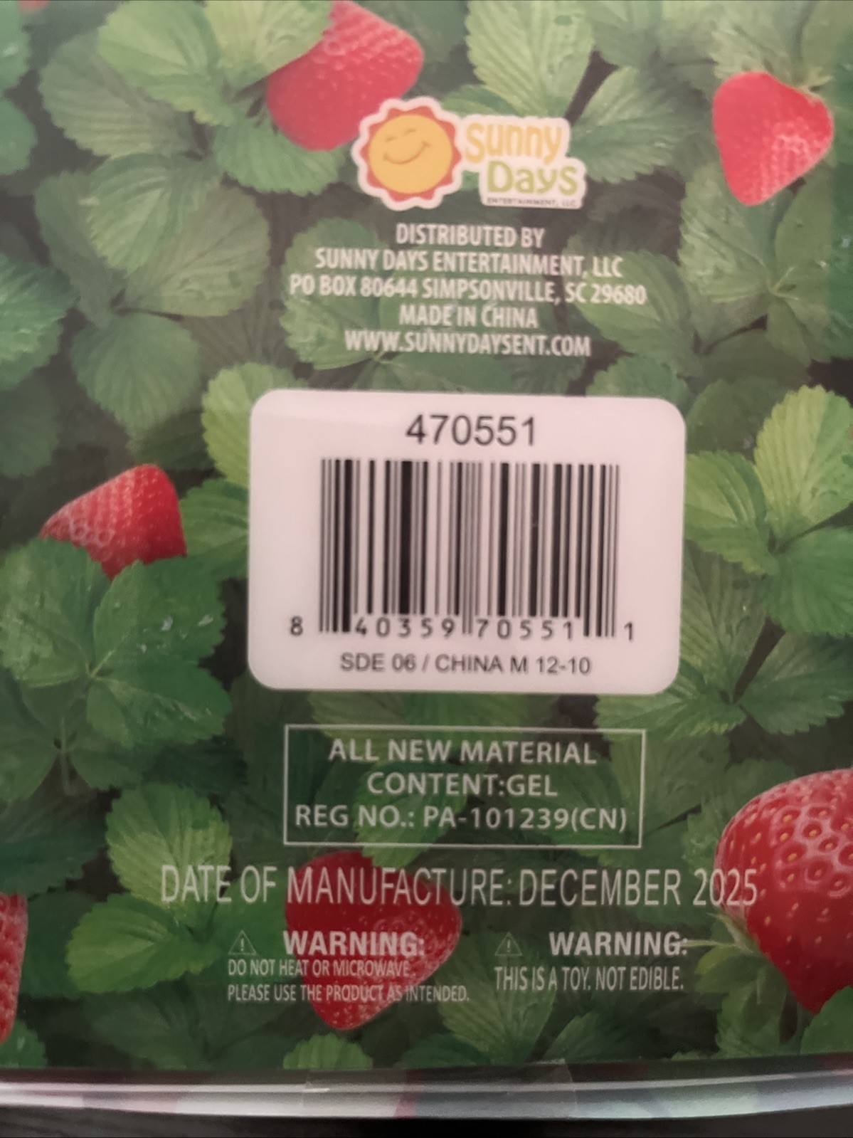 Sunny Days Jumbo Squeezy Strawberry Squishy Toy Stress Relief