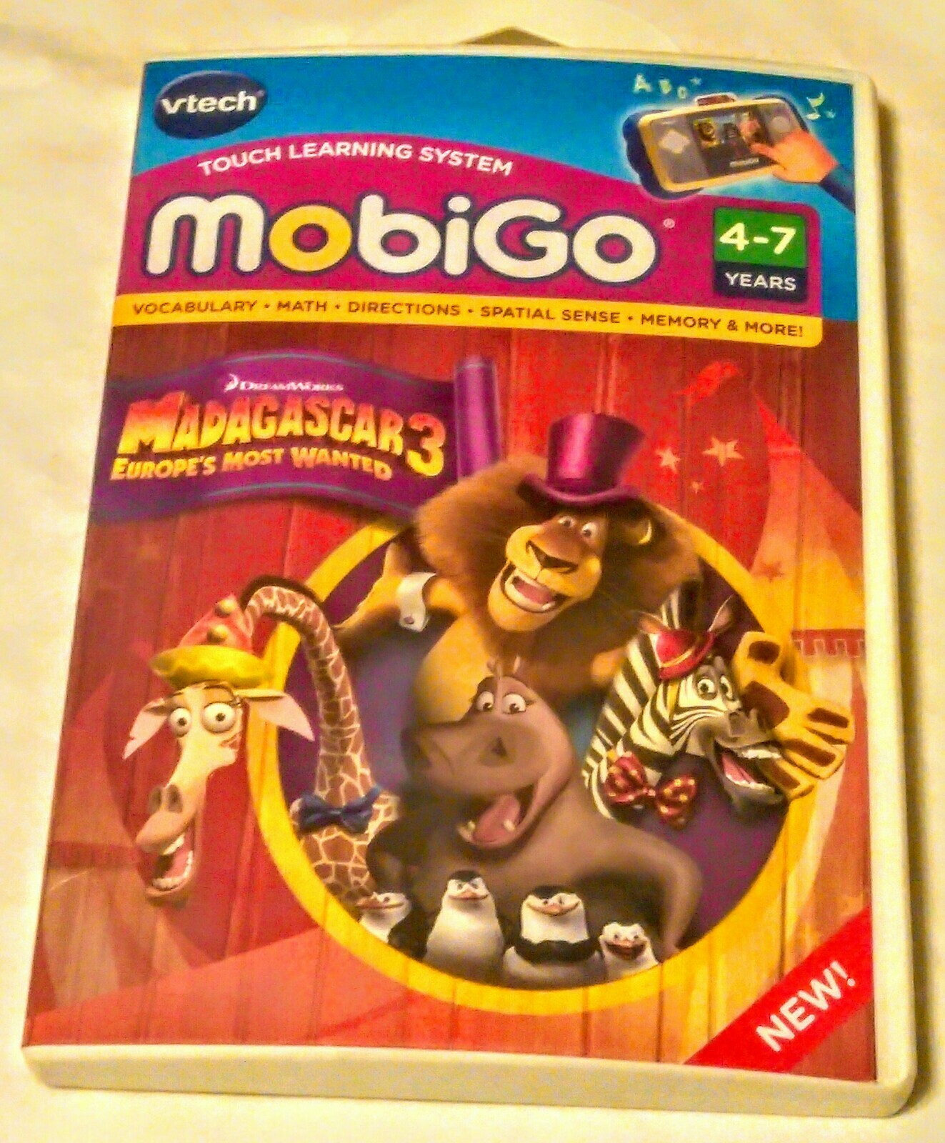 Madagascar 3 Dreamworks VTech MobiGo with 5 Learning Games Included Age 4 to 7