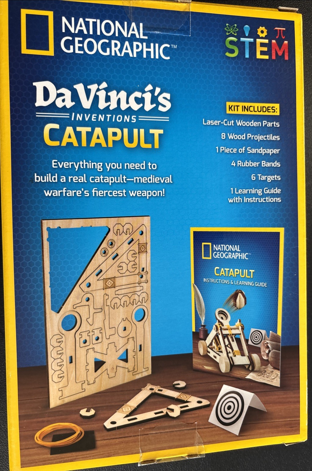 Stem Toy Da Vinci’s Inventions Wooden Catapult National Geographic NIB