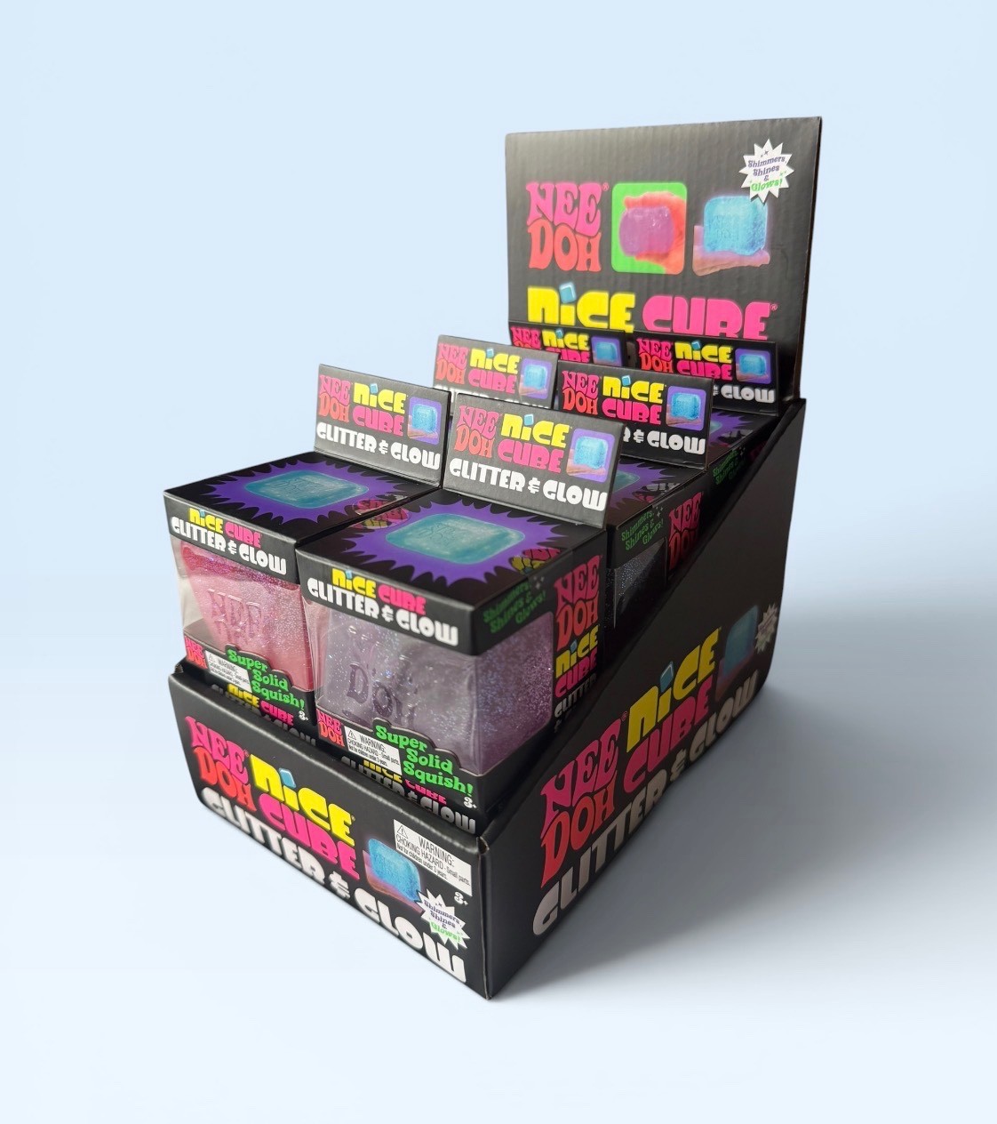 NeeDoh Nice Cube Glitter & Glow – ONE Sealed Cube – Random Color – New