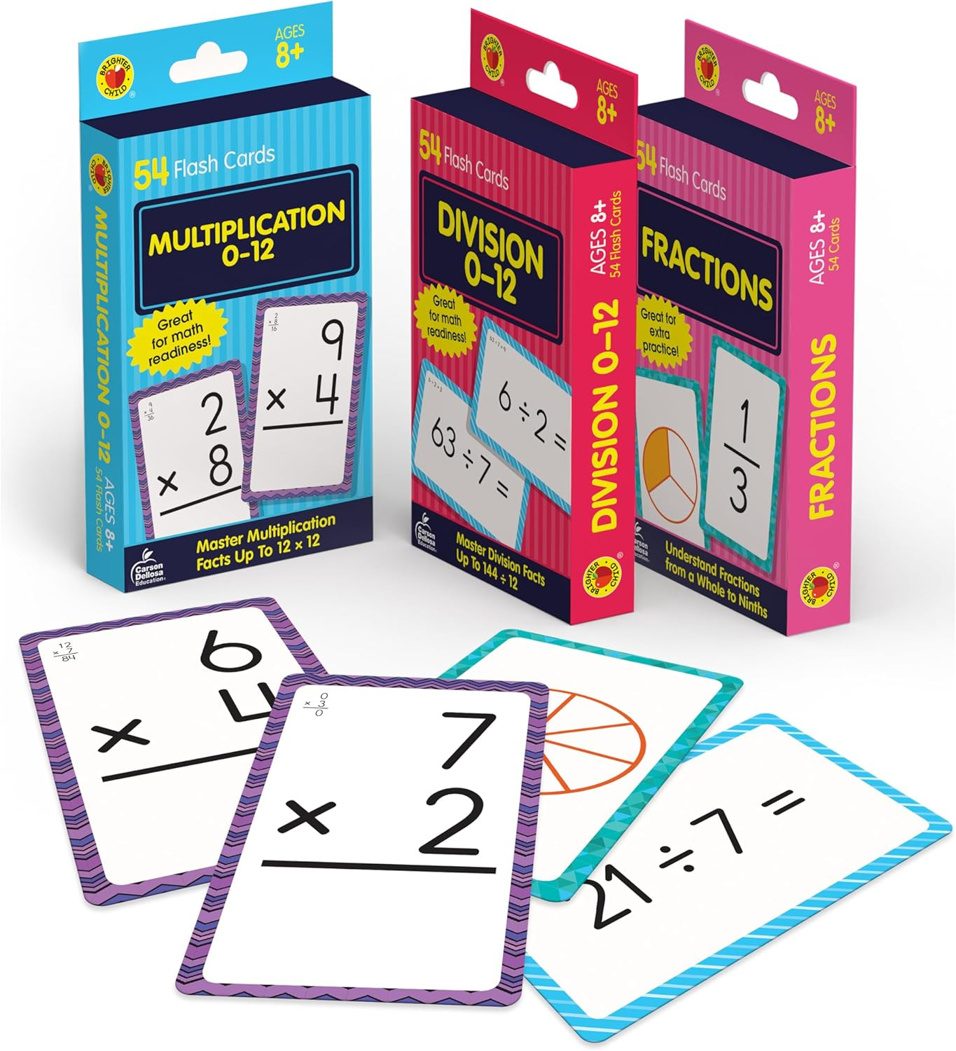 Carson Dellosa Education Division, Fractions, and Multiplication Flash Cards, 3