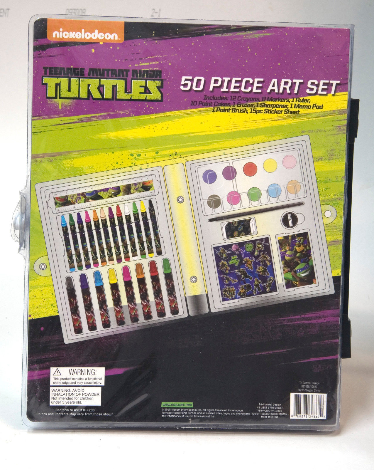 Teenage Mutant Ninja Turtles Art Set 50 Pieces Kit Nickelodeon Ages 3+ Plus New