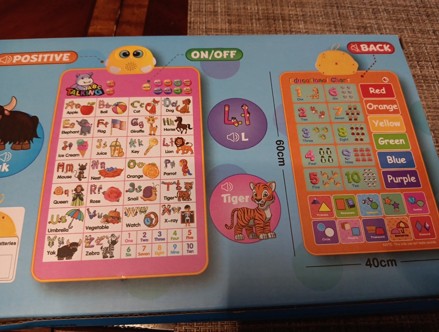 Gahoo CLICK TO READ Wall Chart Letters Numbers Colors Shapes Animals 12M+ NIB