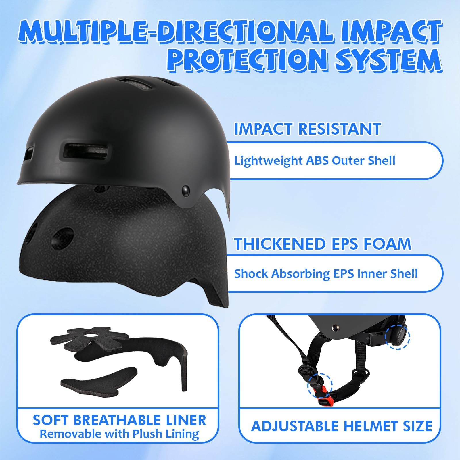 Adjustable Kids Bike Helmet for Boys Girls Youth, Kids Protective Helmets for…