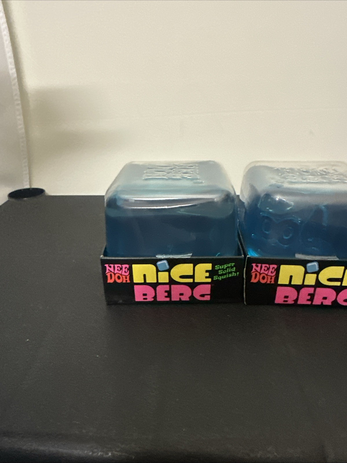 Lot Of 3 NeeDoh Nice Berg Blue XL Giant Nee Doh Niceberg Solid Squish Cube Block