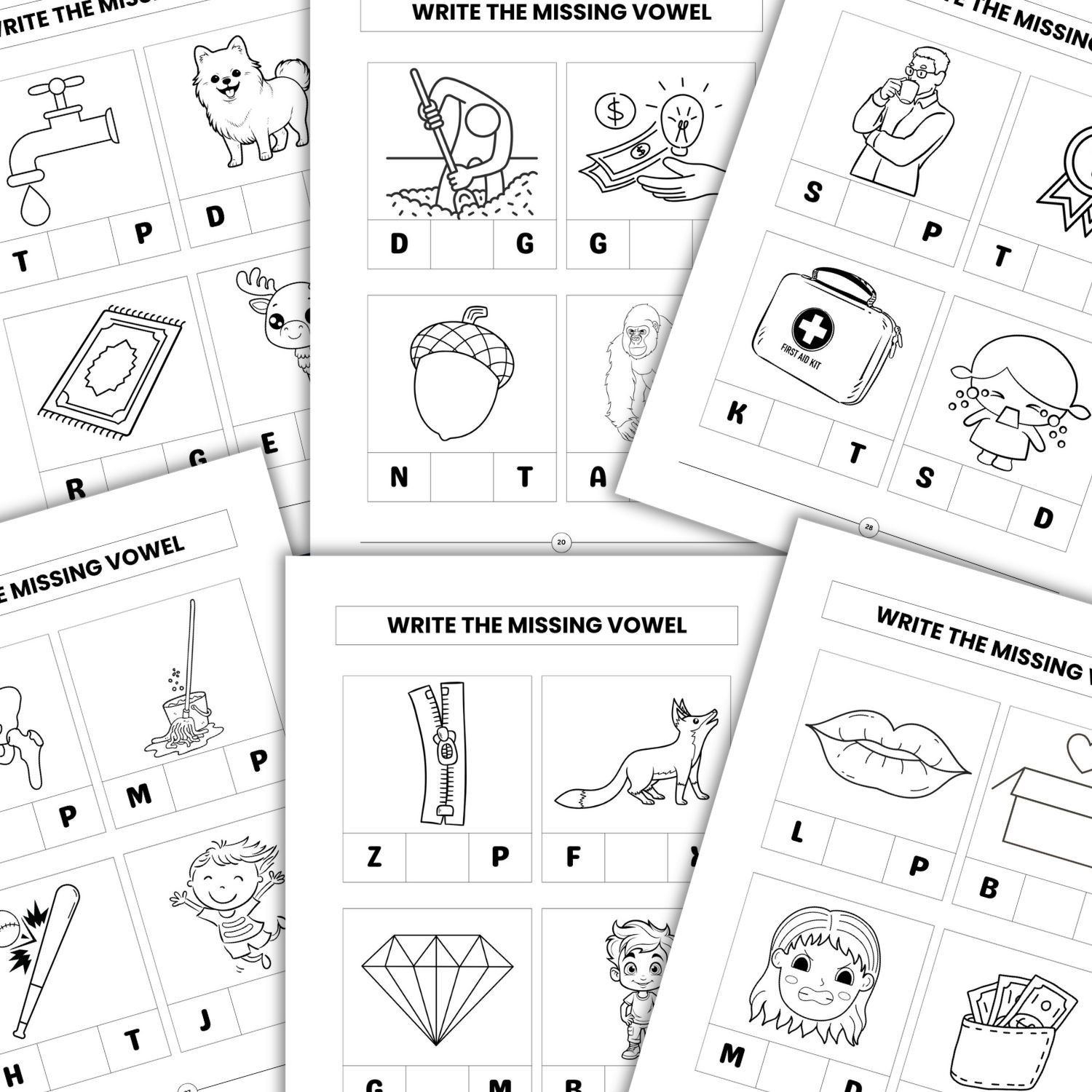 Printable Missing Letters Worksheets | Alphabet & Spelling Practice for Kids