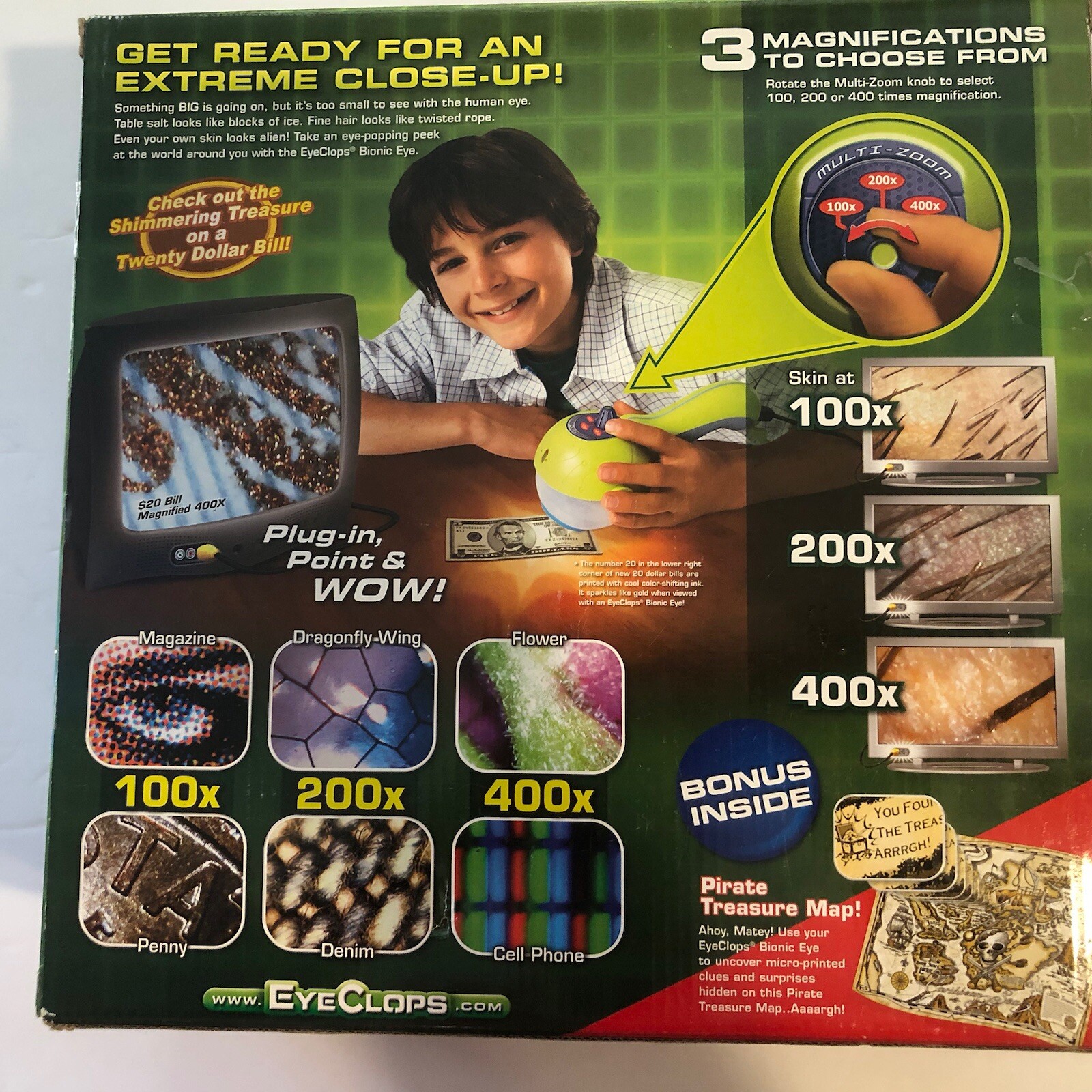 Jakks Pacific Bionic Eye Clops Series Plug In TV Microscope 2008 New Sealed Toy