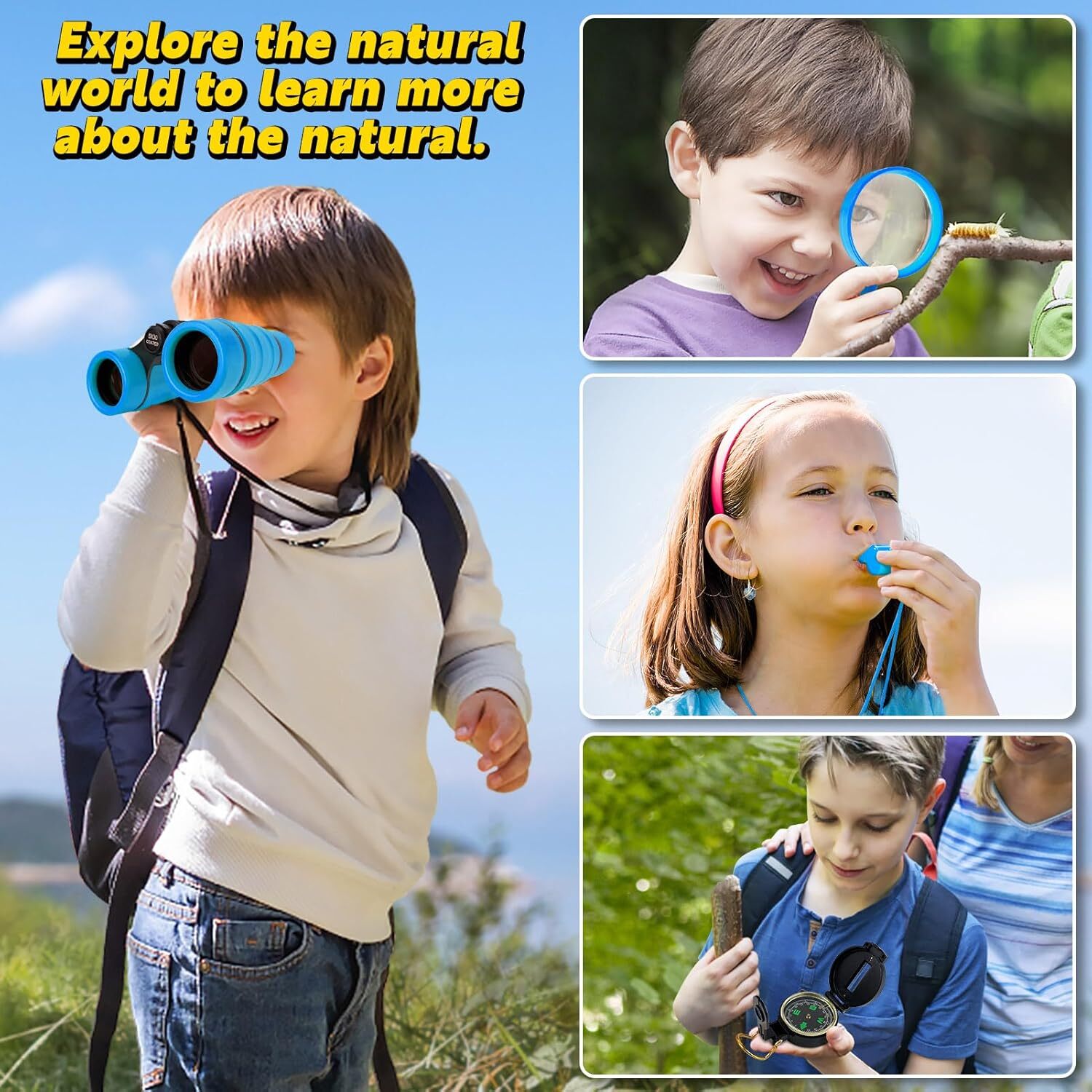 ESSENSON Kids Explorer Kit � Outdoor Adventure Kit with Binoculars for Ages 4-8