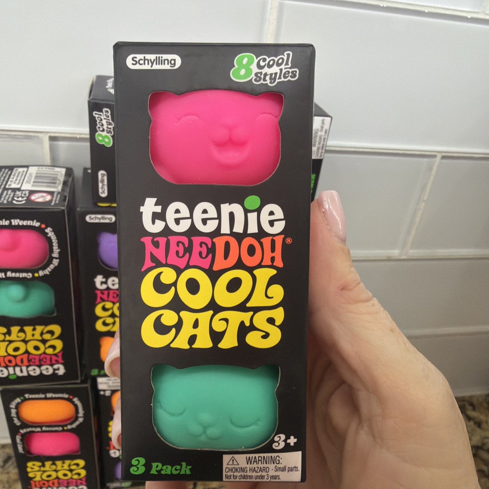 Schylling Teenie Nee Doh Cool Cats ONE 3 Pack Squishy NeeDoh per order