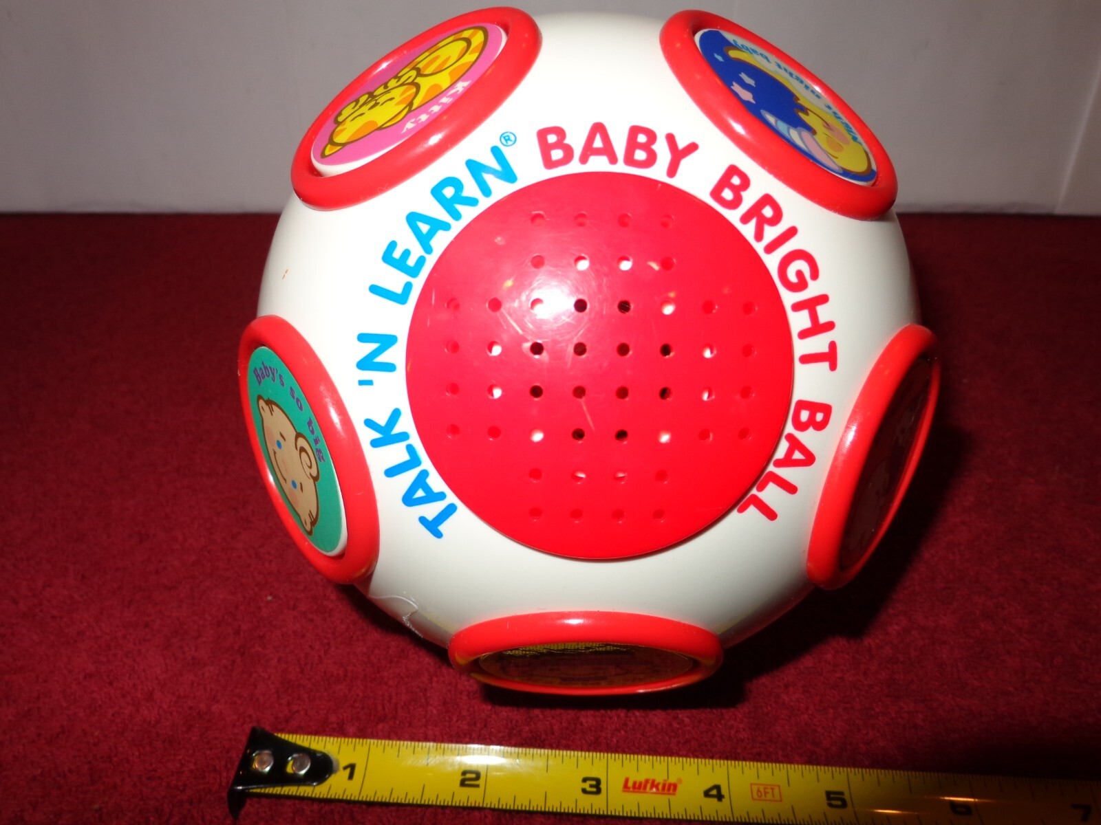 6 in TALK & LEARN BABY BRIGHT BALL -FUN TOY GOOD WORKING CONDITION TESTED – L224
