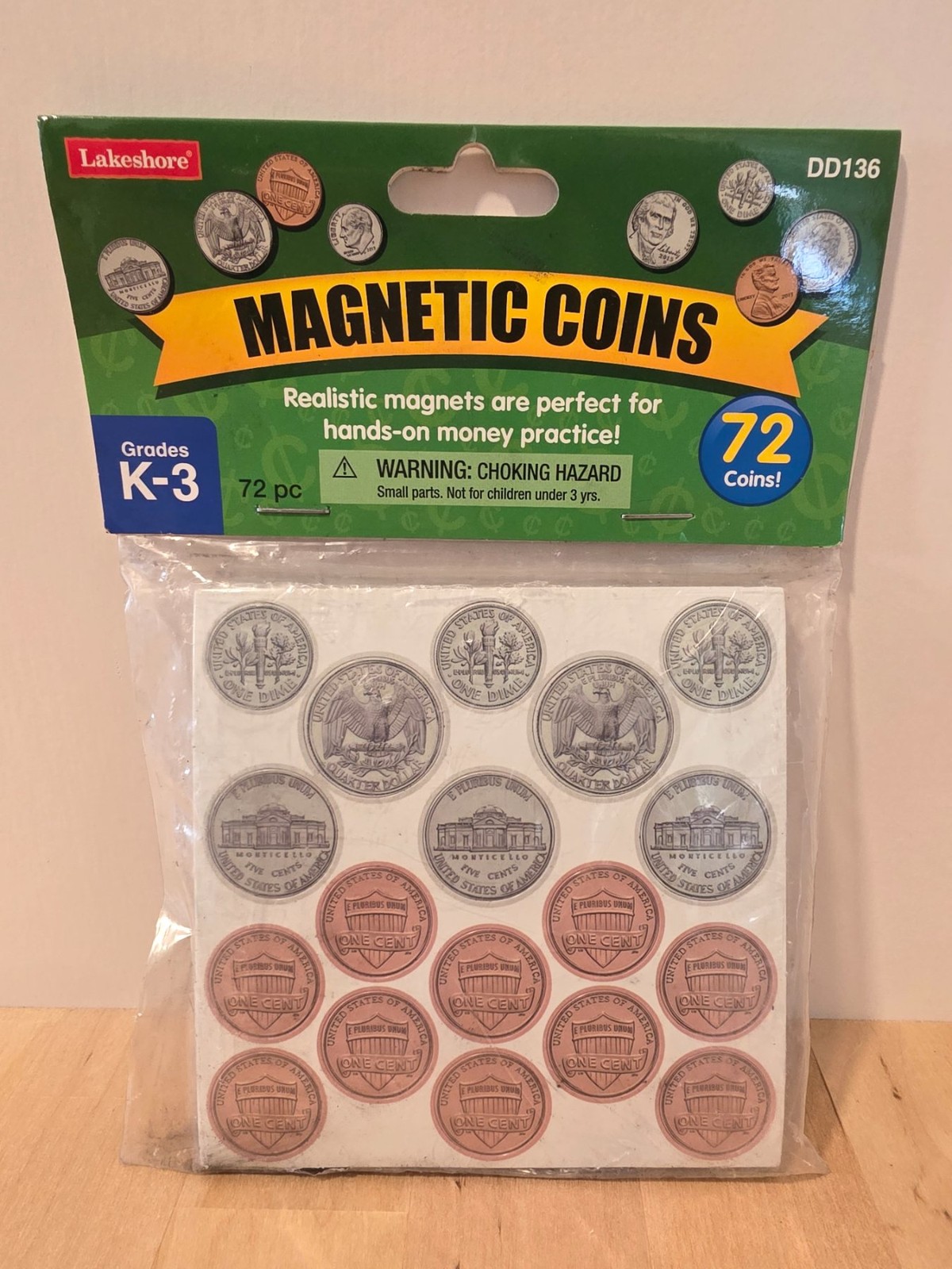 Lakeshore Magnetic Coins DD136 72 Pc Money Math Magnets Grades K-3