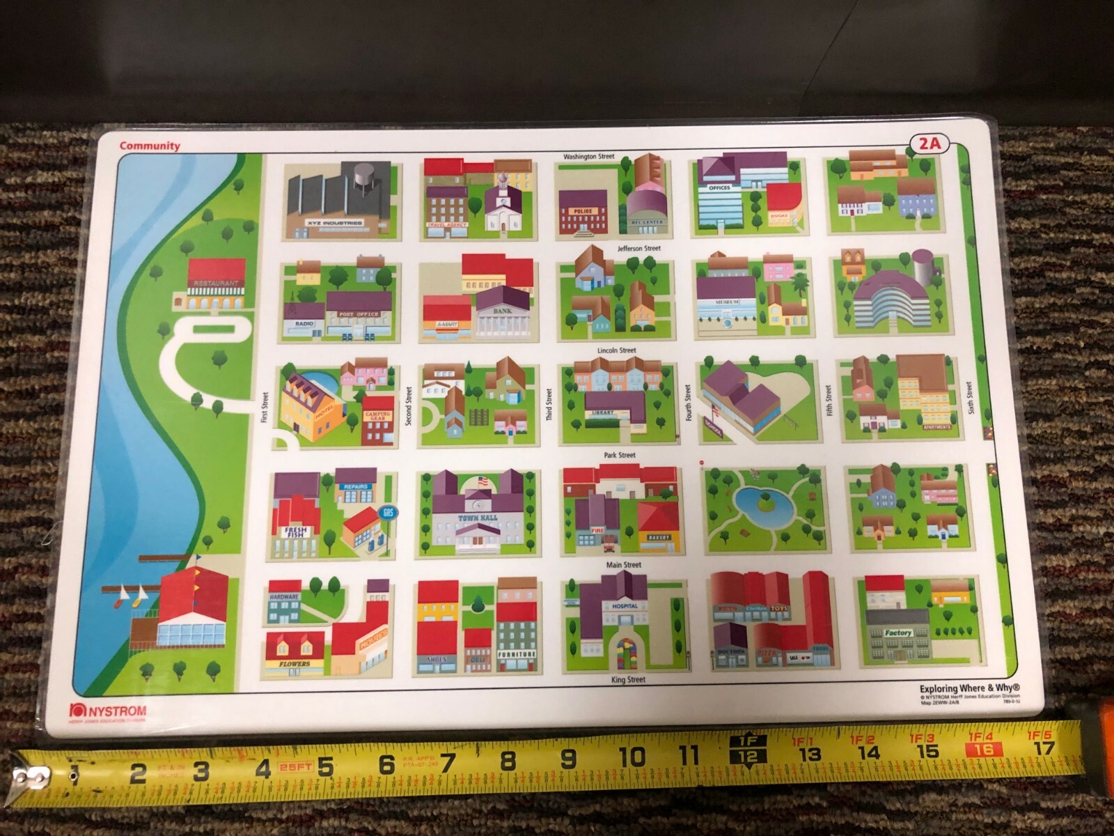 Pristine 17″X11″ Laminated double sided Community 2A & Community Map 2B Nystrom