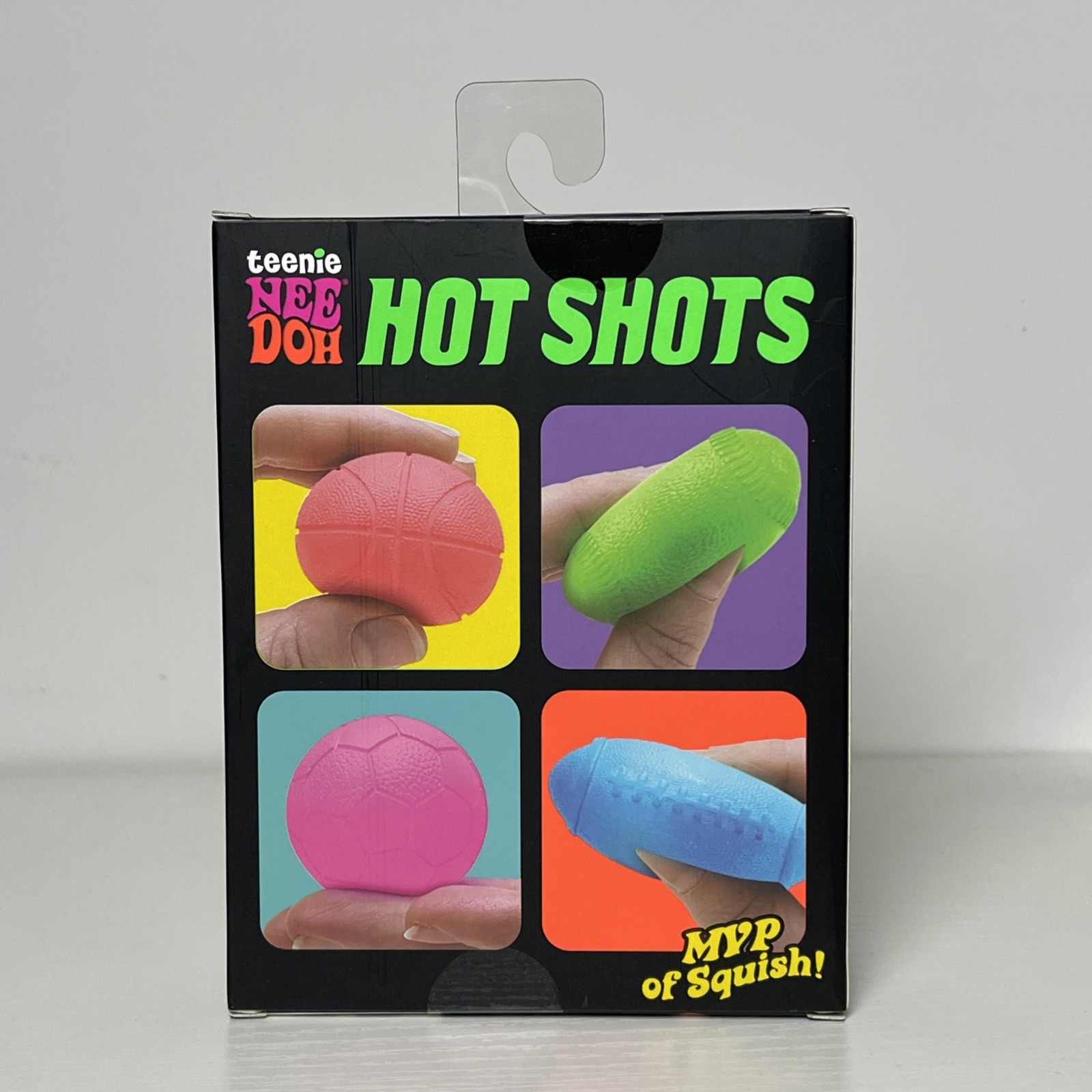 Schylling NeeDoh Teenie Hot Shots 4-Pack sports Stress Fidget Sensory Nee Doh