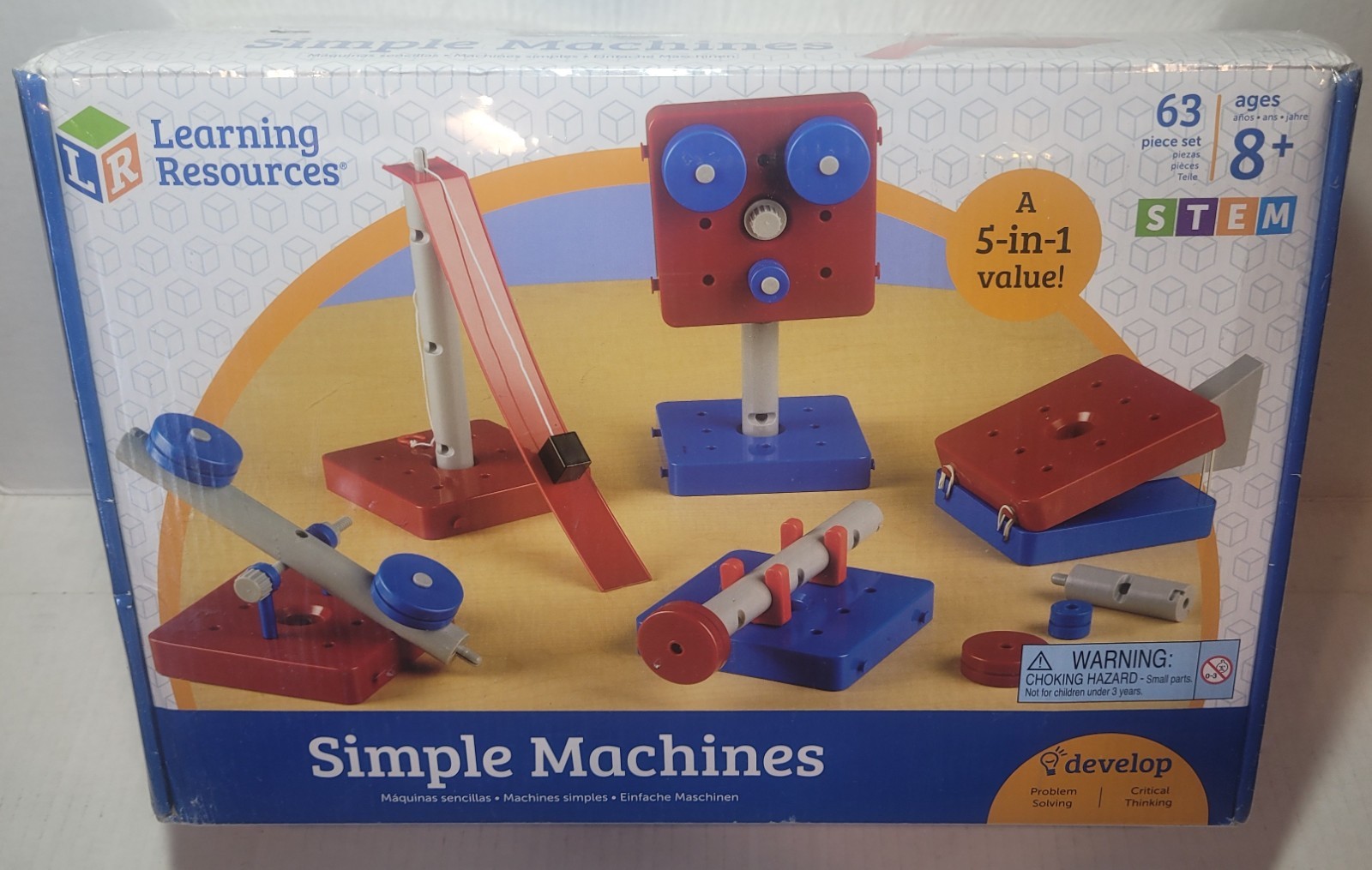 Learning Resources 5 Simple Machines Science Set 63 Pcs Kit-STEM-New Sealed