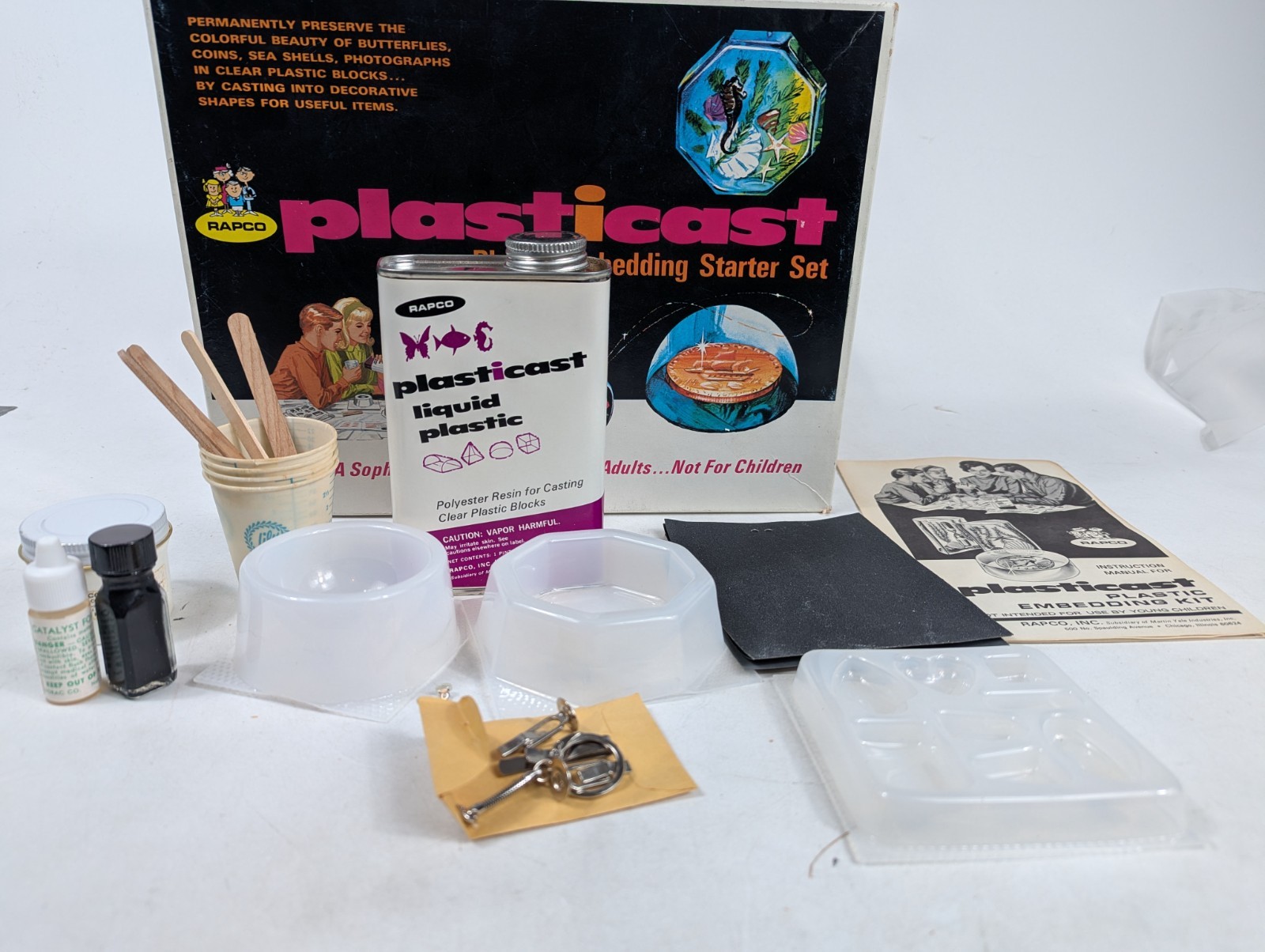 Vintage RAPCO Plasticast Embedding Starter Set Resin Craft Kit 1960s