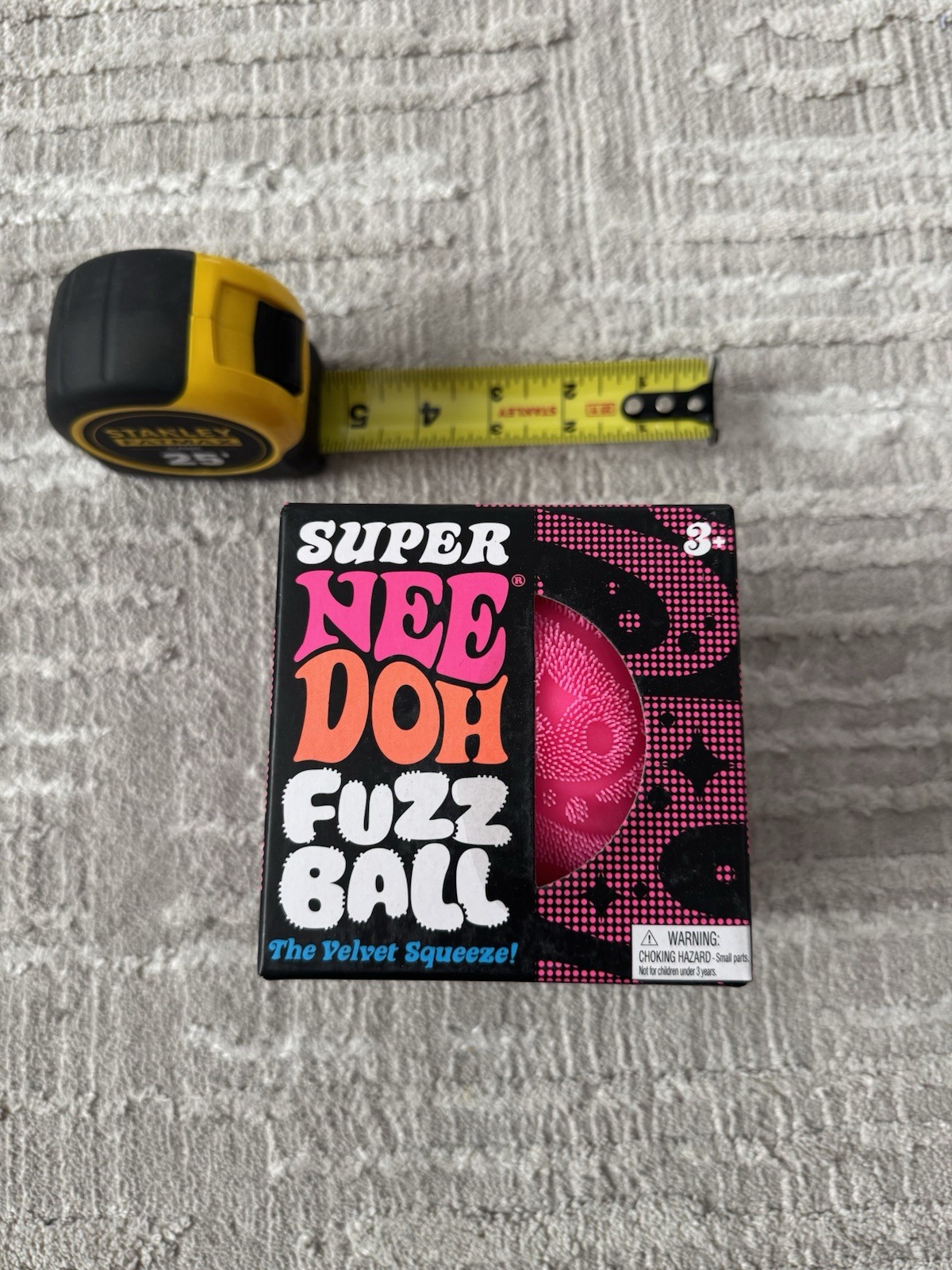 NeeDoh Super Fuzz Ball XL Velvet Squeeze PINK Fuzzball Squeeze Stress Ball NEW