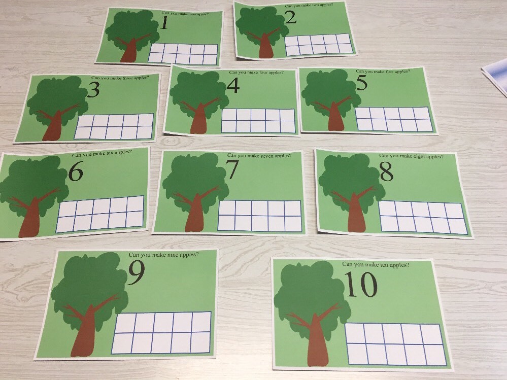 Apple Tree Count – Dry Erase – Laminated Activity Set – Teaching Supplies