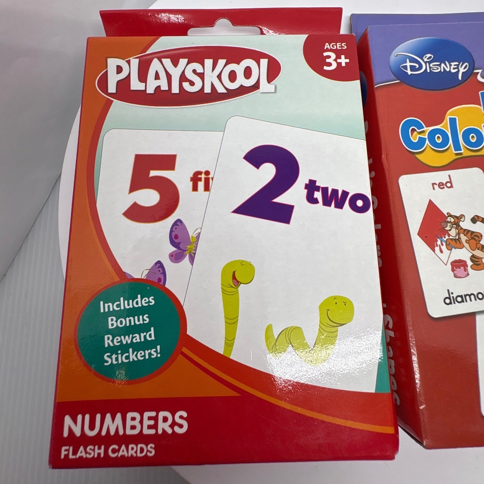 Playskool Numbers & Disney Winnie the Pooh Colors Shapes Flash Cards Set of 2
