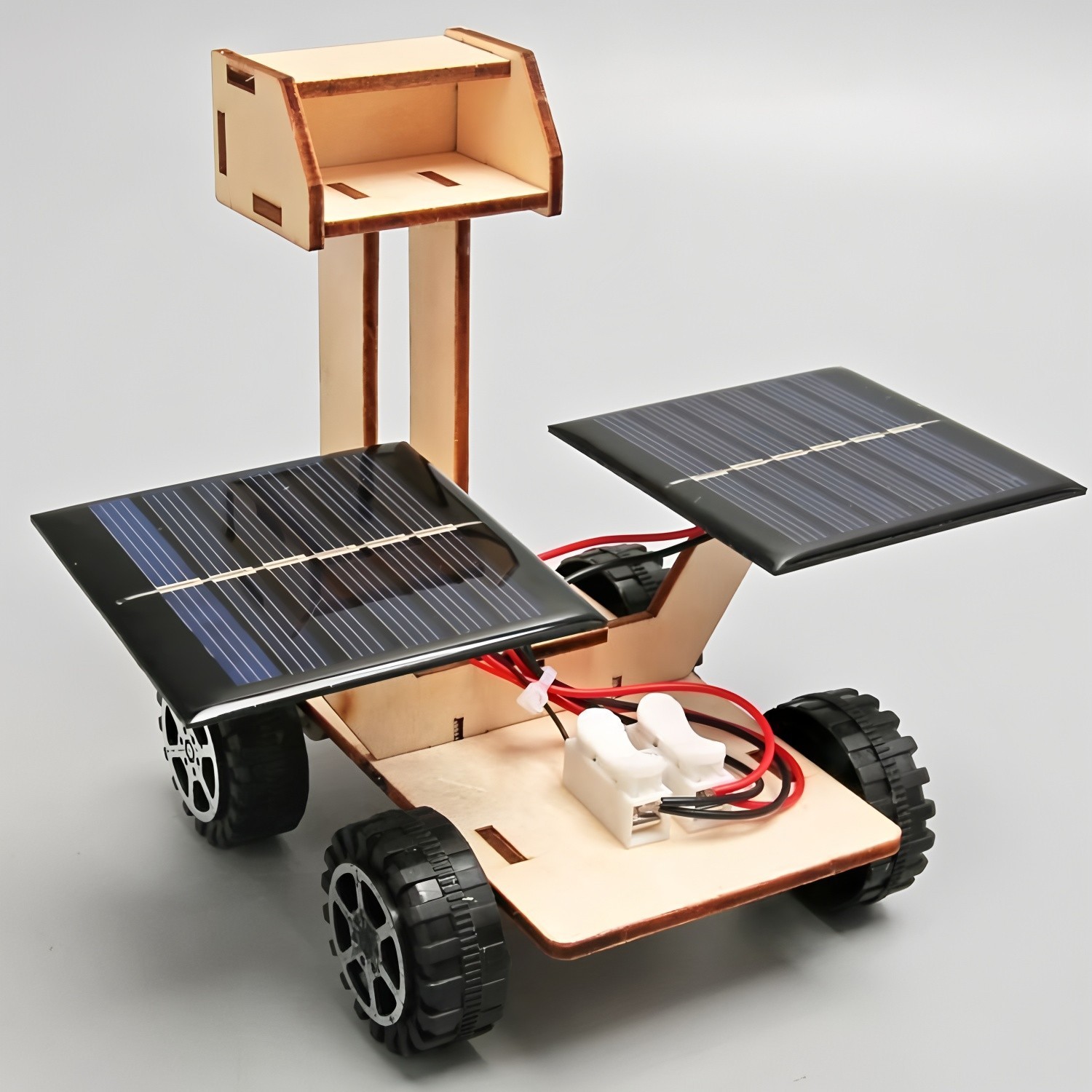 DIY Solar Powered Car Kit Wooden STEM Puzzle Science Toy Kids Educational Gift